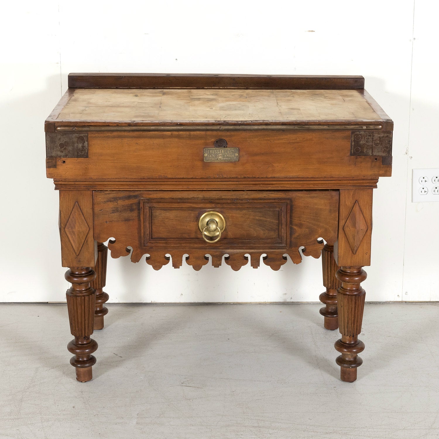 19th Century French Billot de Boucher or Butcher Block by Trussant & Cie