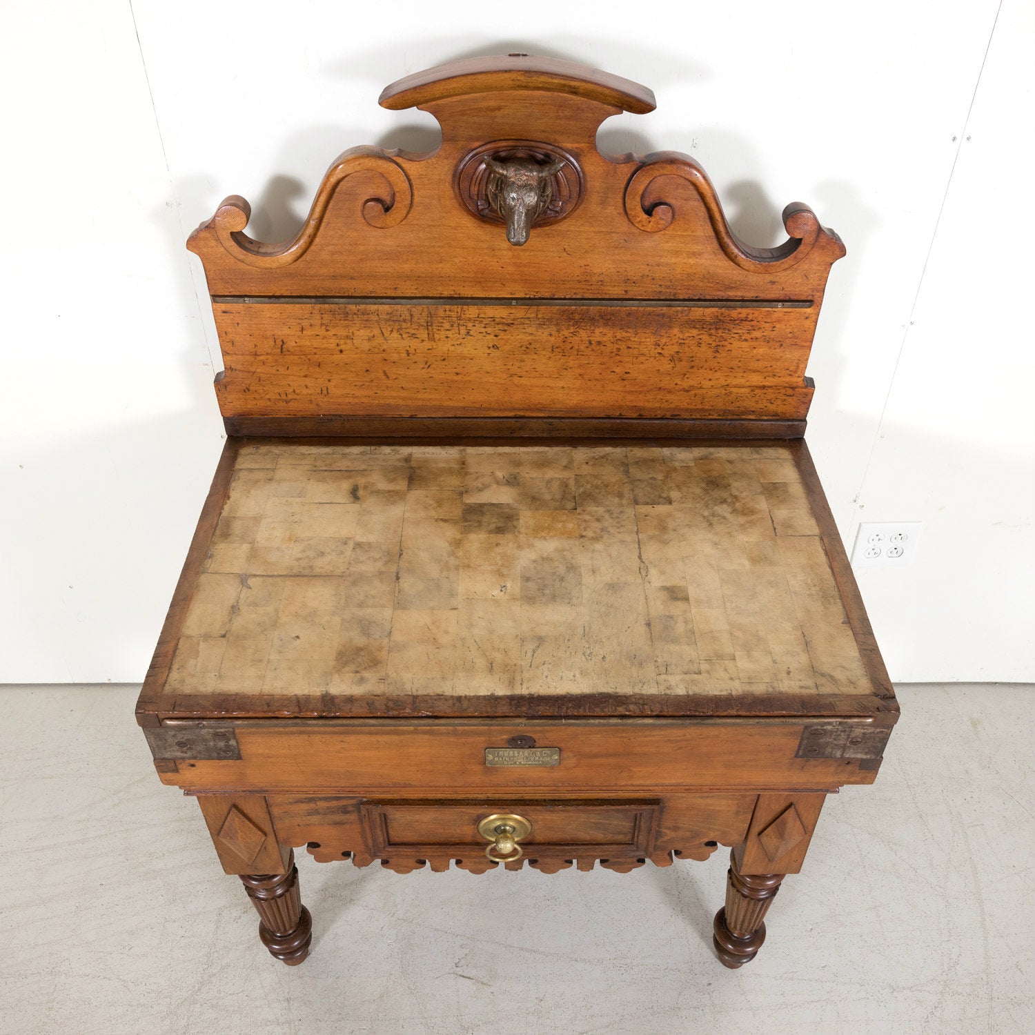 19th Century French Billot de Boucher or Butcher Block by Trussant & Cie