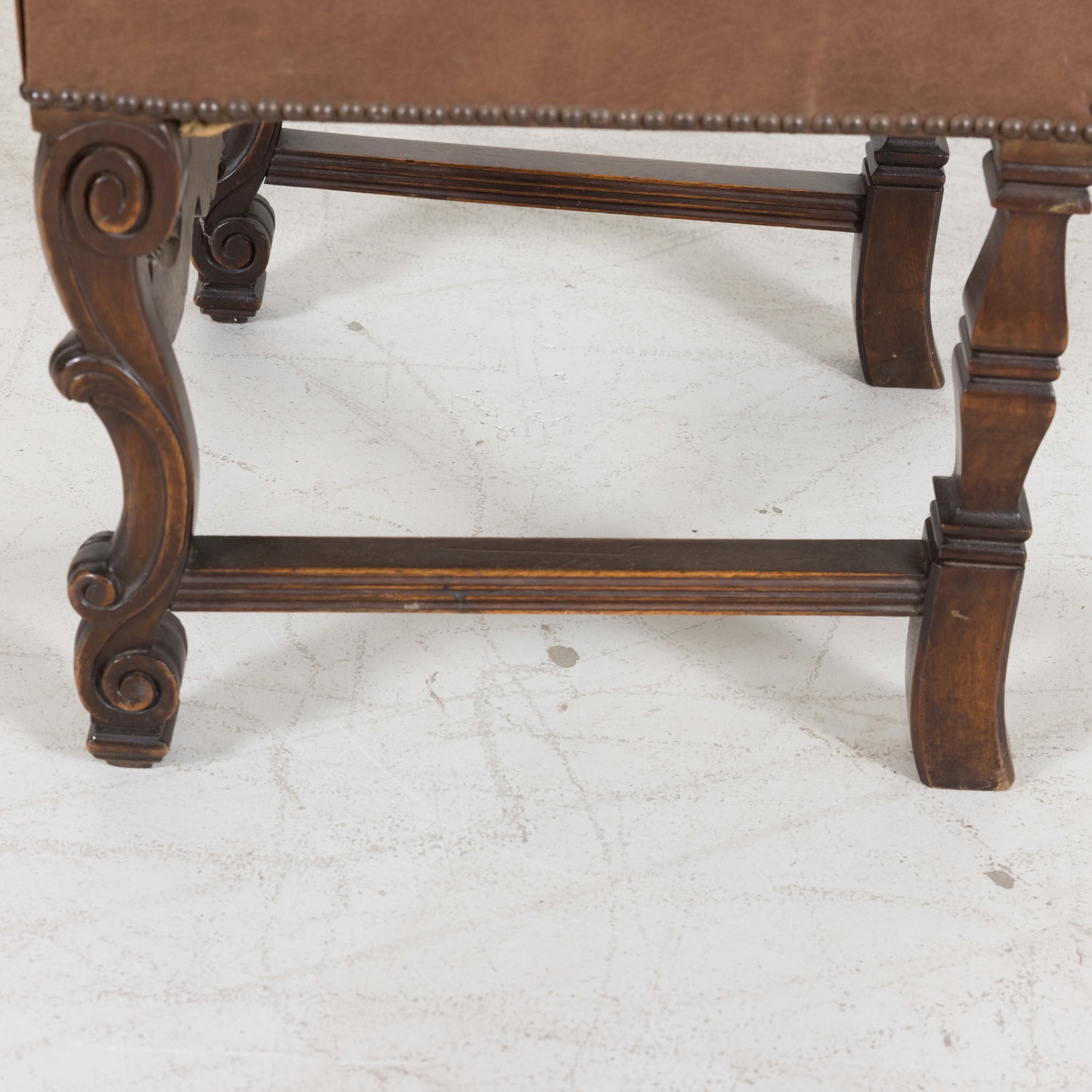 Set of Six Side Louis XV Chairs made of Solid Walnut from a Hunting Lodge near Lyon, France Circa 1880s