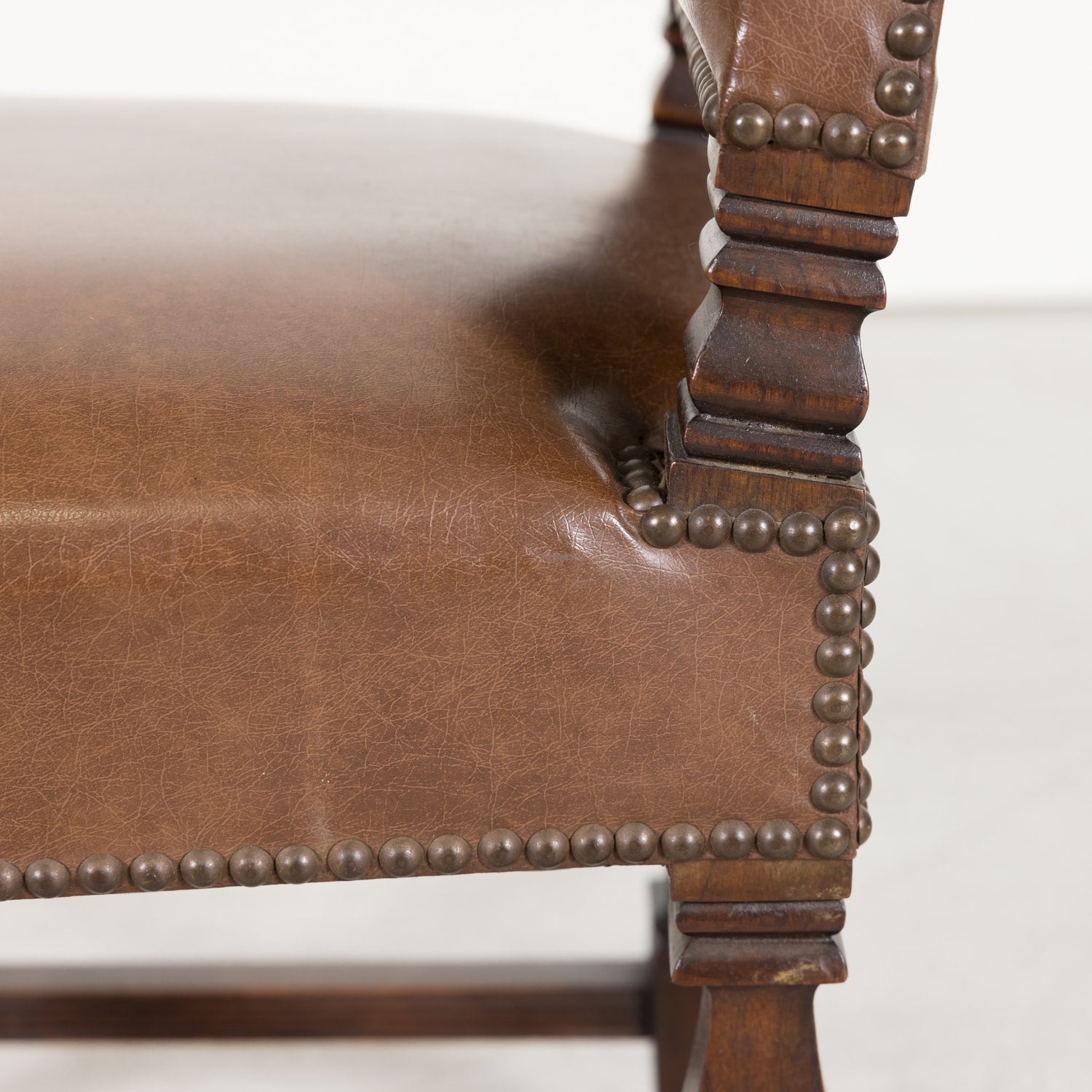 Set of Six Side Louis XV Chairs made of Solid Walnut from a Hunting Lodge near Lyon, France Circa 1880s