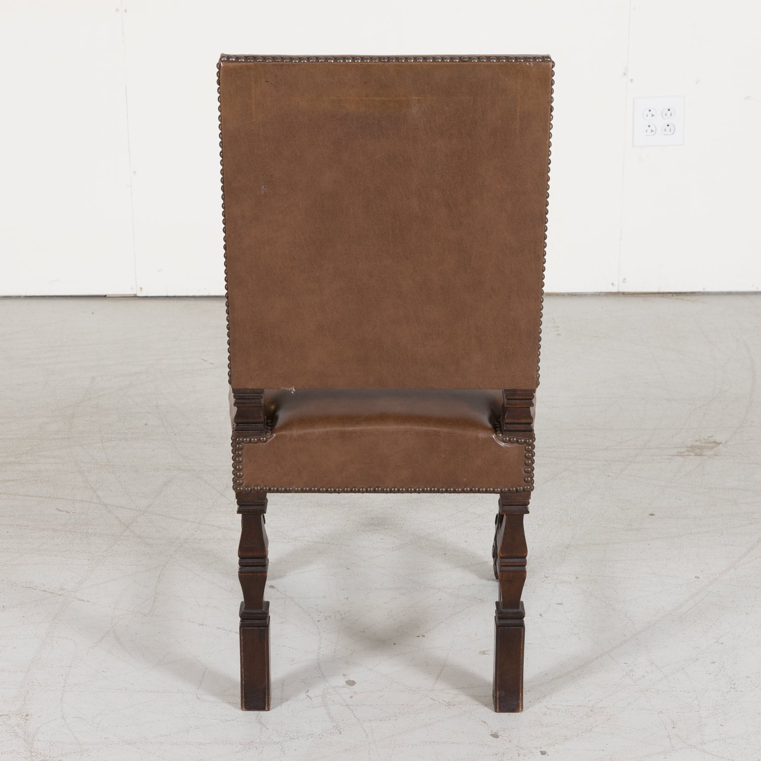 Set of Six Side Louis XV Chairs made of Solid Walnut from a Hunting Lodge near Lyon, France Circa 1880s