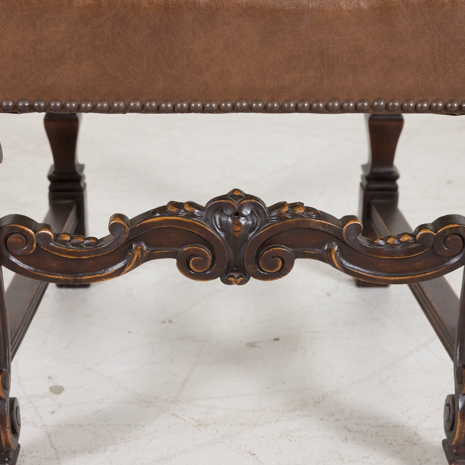 Set of Six Side Louis XV Chairs made of Solid Walnut from a Hunting Lodge near Lyon, France Circa 1880s