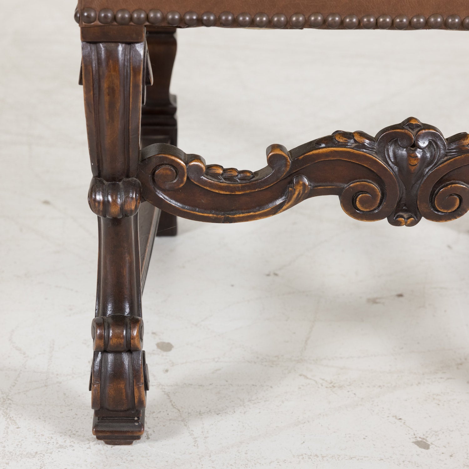 Set of Six Side Louis XV Chairs made of Solid Walnut from a Hunting Lodge near Lyon, France Circa 1880s
