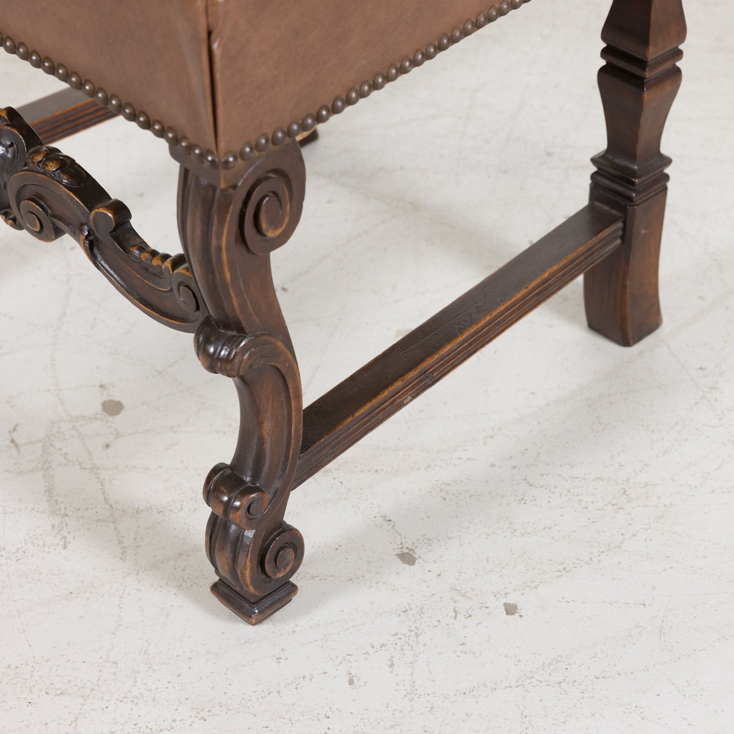 Set of Six Side Louis XV Chairs made of Solid Walnut from a Hunting Lodge near Lyon, France Circa 1880s