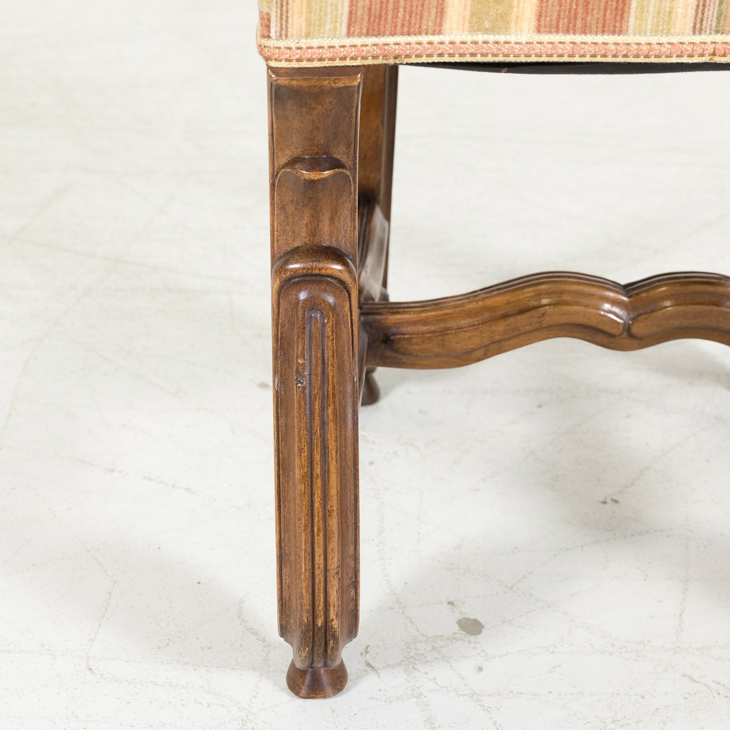 Set of Six Louis XIV Style Carved Walnut High Back Dining Side Chairs