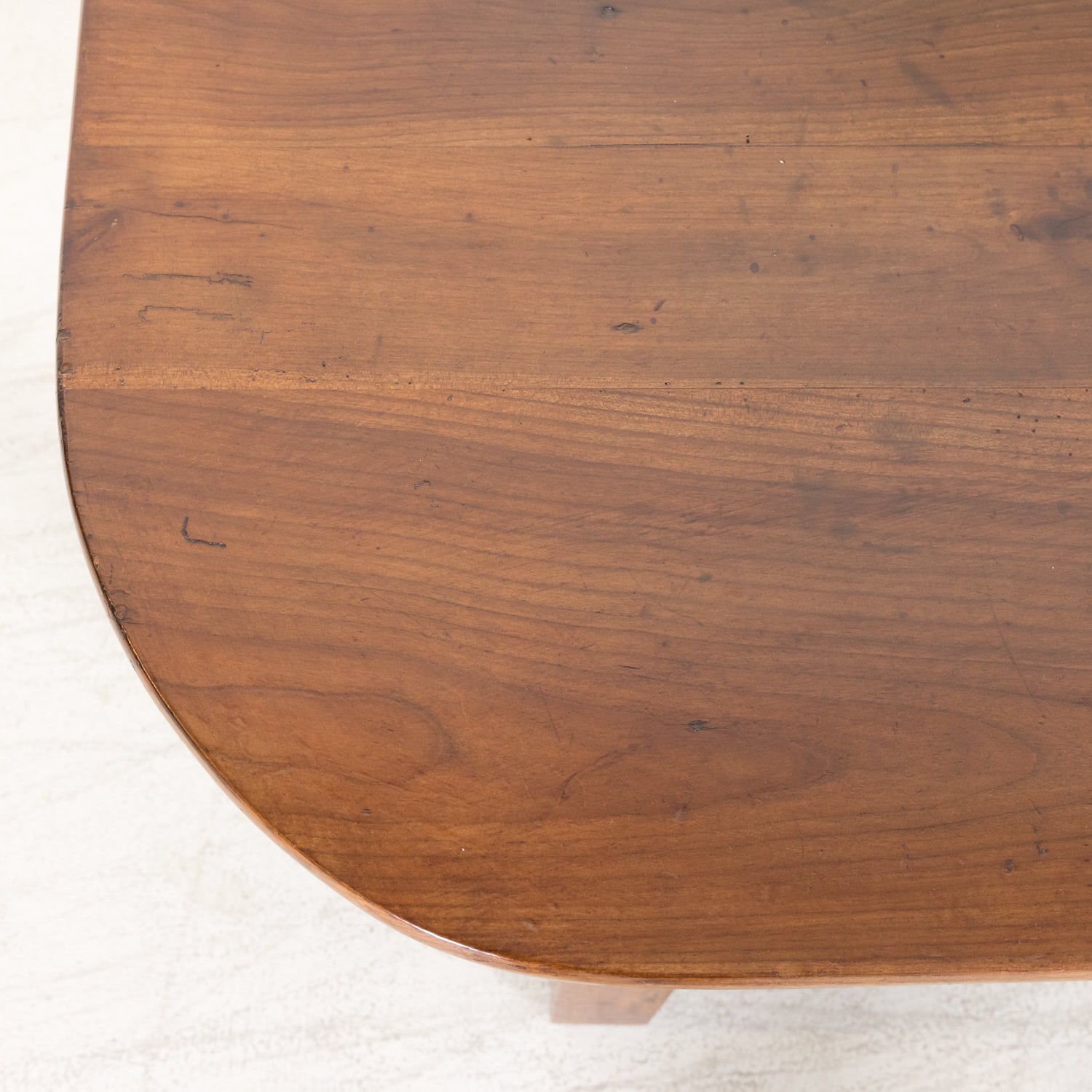 French Solid Cherry Wood Coffee Table with Two Drawers from Brittany, France Circa 1880s