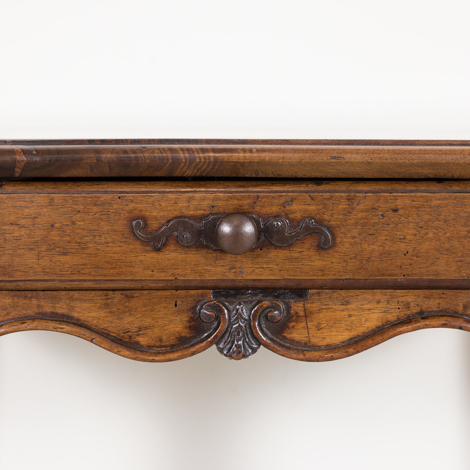 Louis XV Side Table with Scalloped Edge made of Walnut from Nice, France Circa Mid 1800s