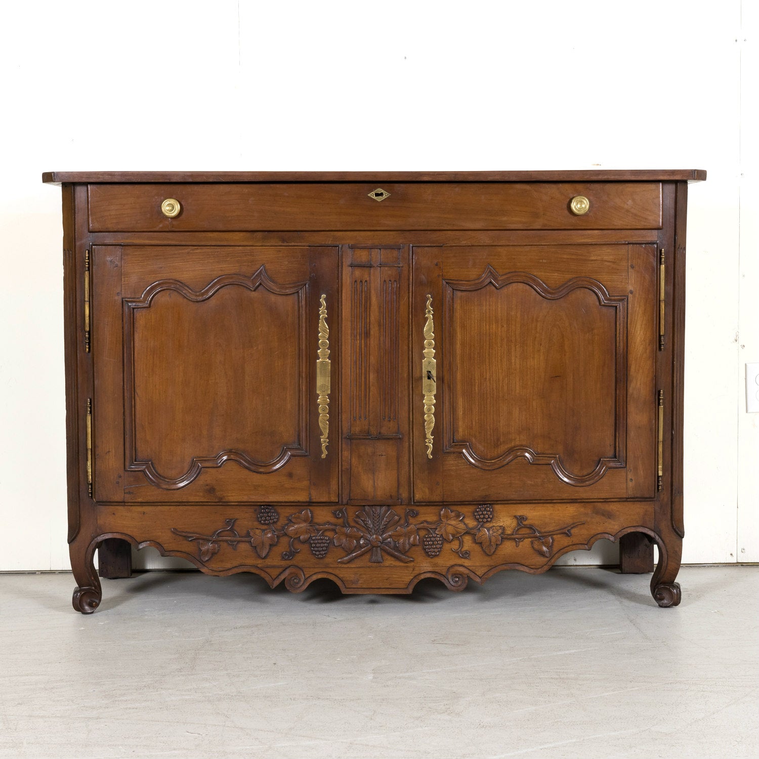 Mid-19th Century French Provincial Louis XV Style Cherry Buffet Nantais