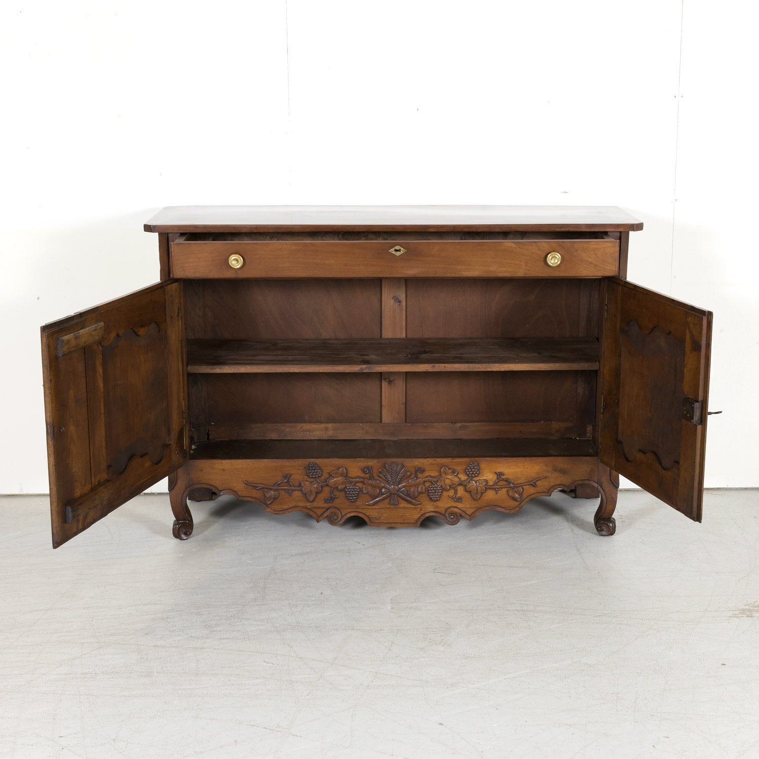 Mid-19th Century French Provincial Louis XV Style Cherry Buffet Nantais