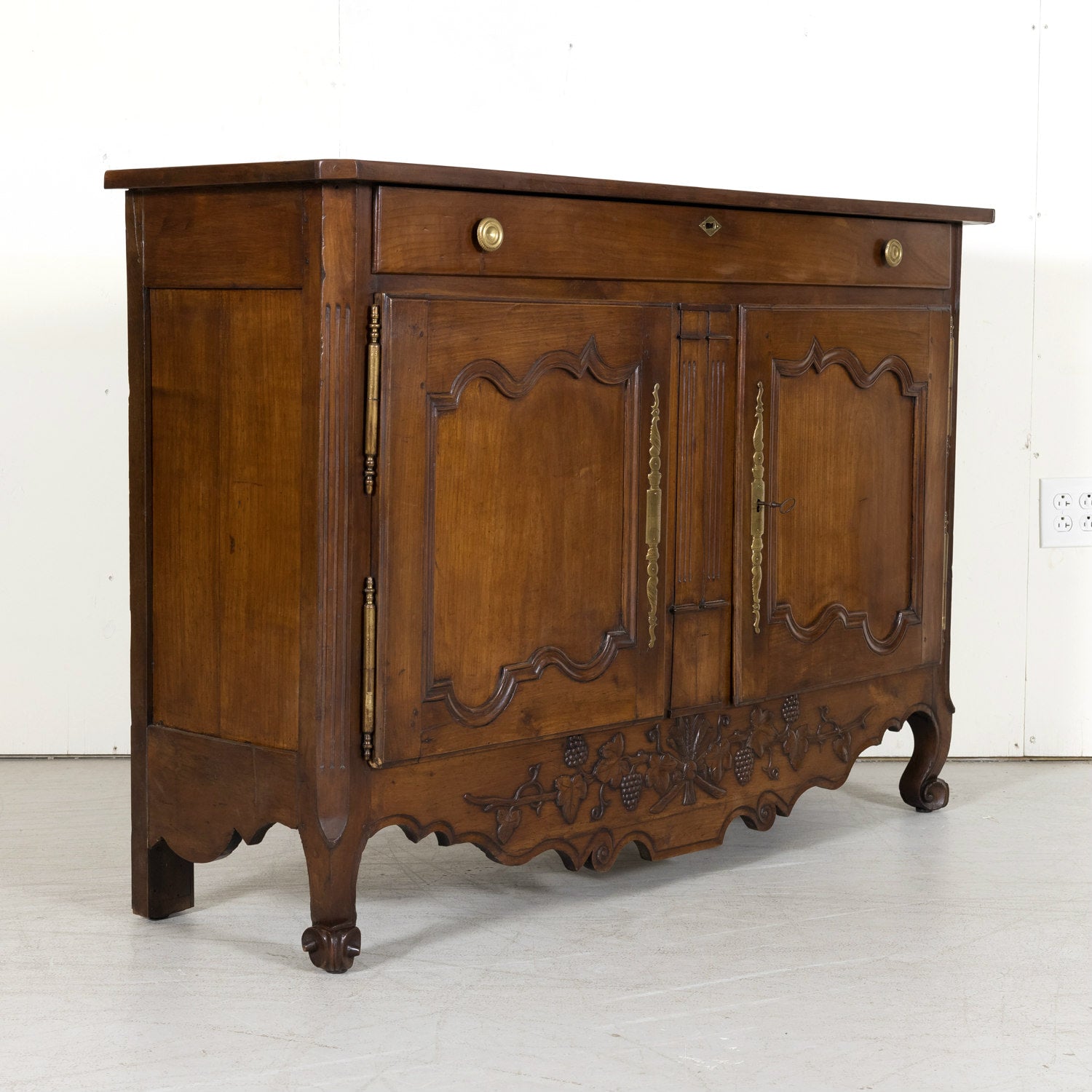 Mid-19th Century French Provincial Louis XV Style Cherry Buffet Nantais