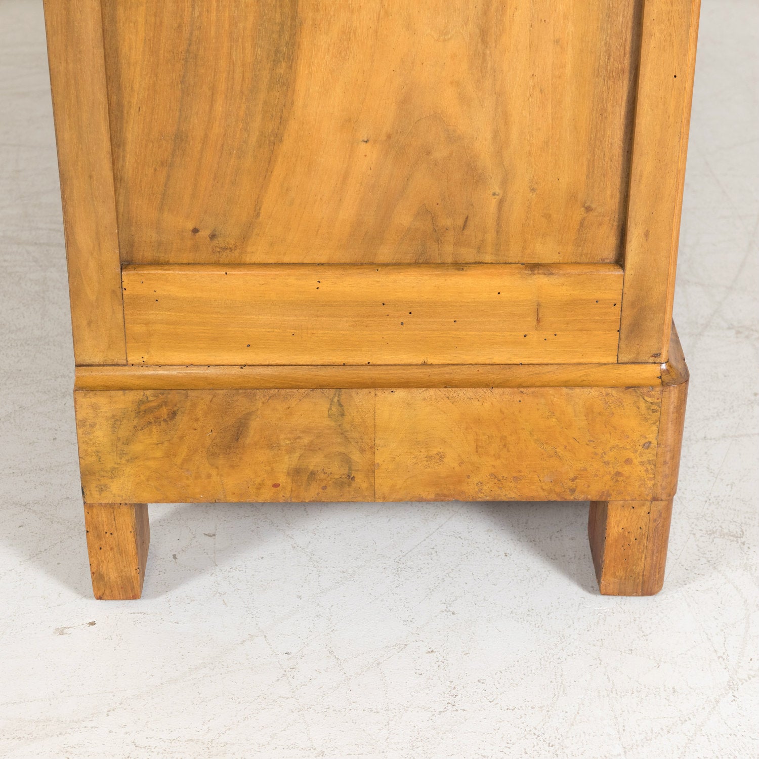 19th Century French Restauration Period Solid Walnut Lyonnaise Armoire with Fruitwood Marquetry