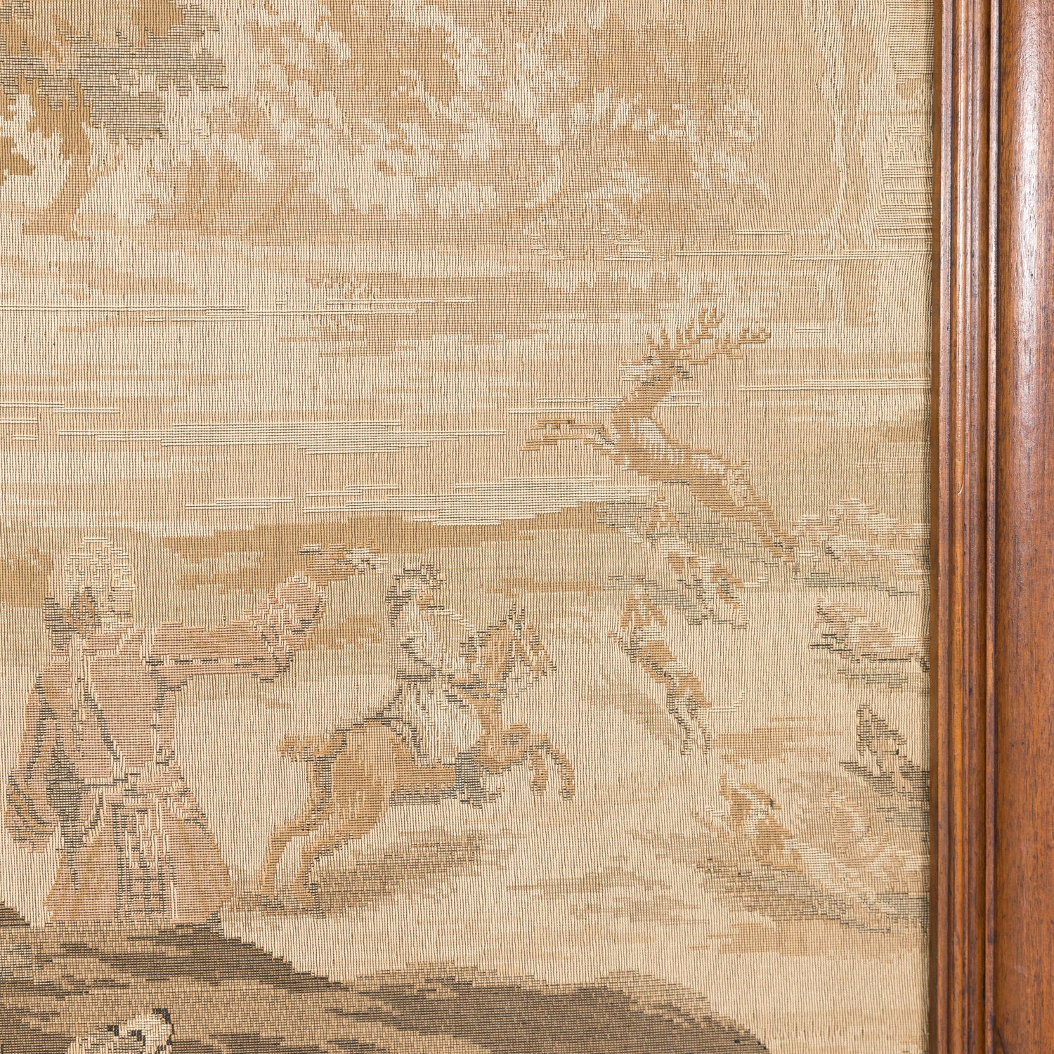 Large 20th Century Framed French Hunting Scene Tapestry
