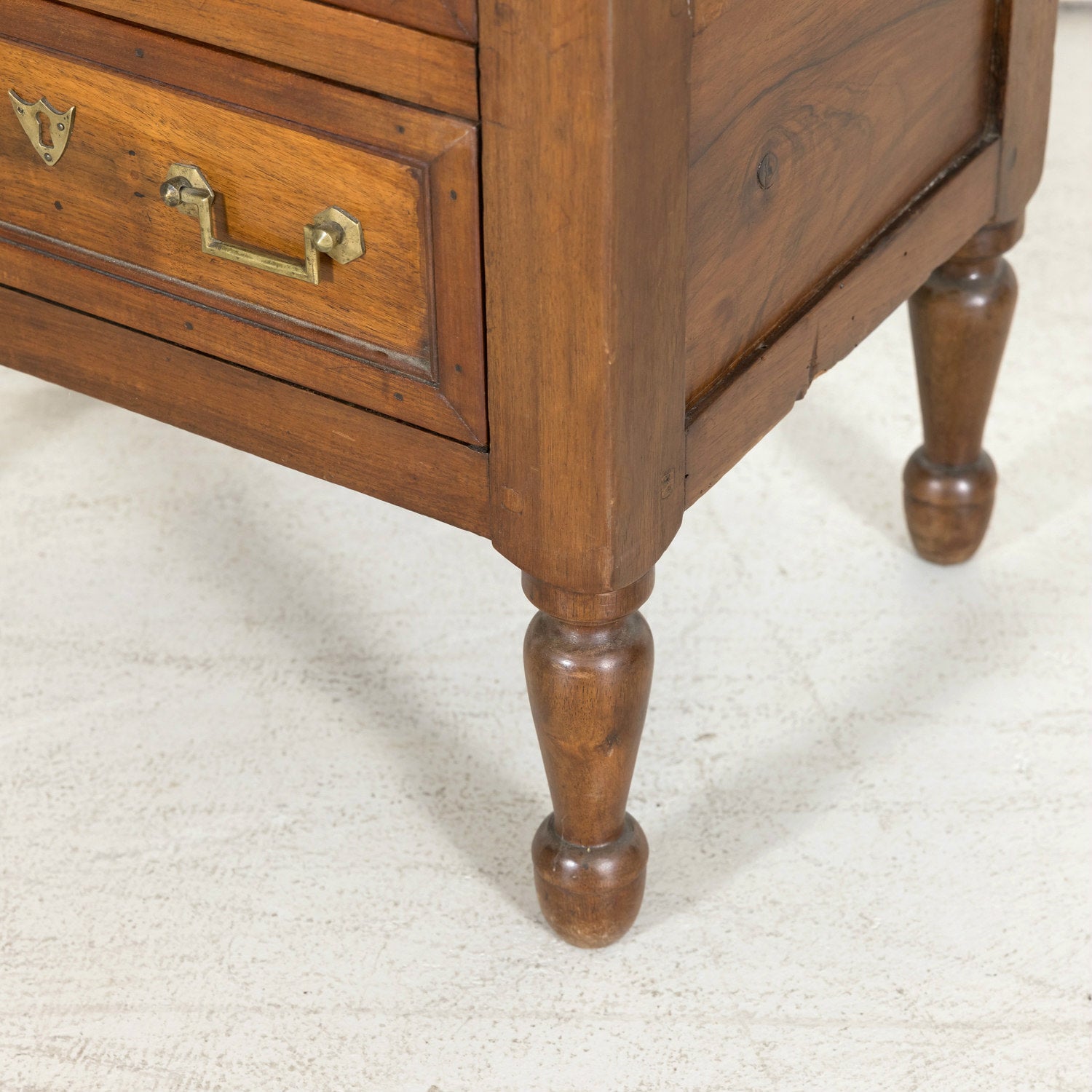 19th Century French Louis XVI Style Petite Three-Drawer Walnut Commode with Carrara Marble Top