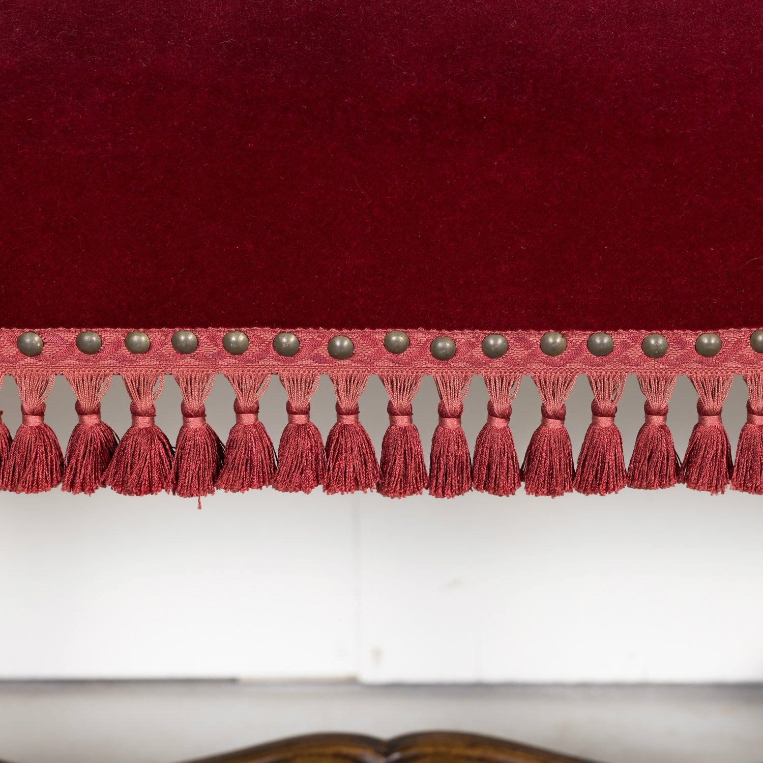 19th Century Louis XIV Style Hand Carved Walnut Upholstered Spanish Bench or Banquette