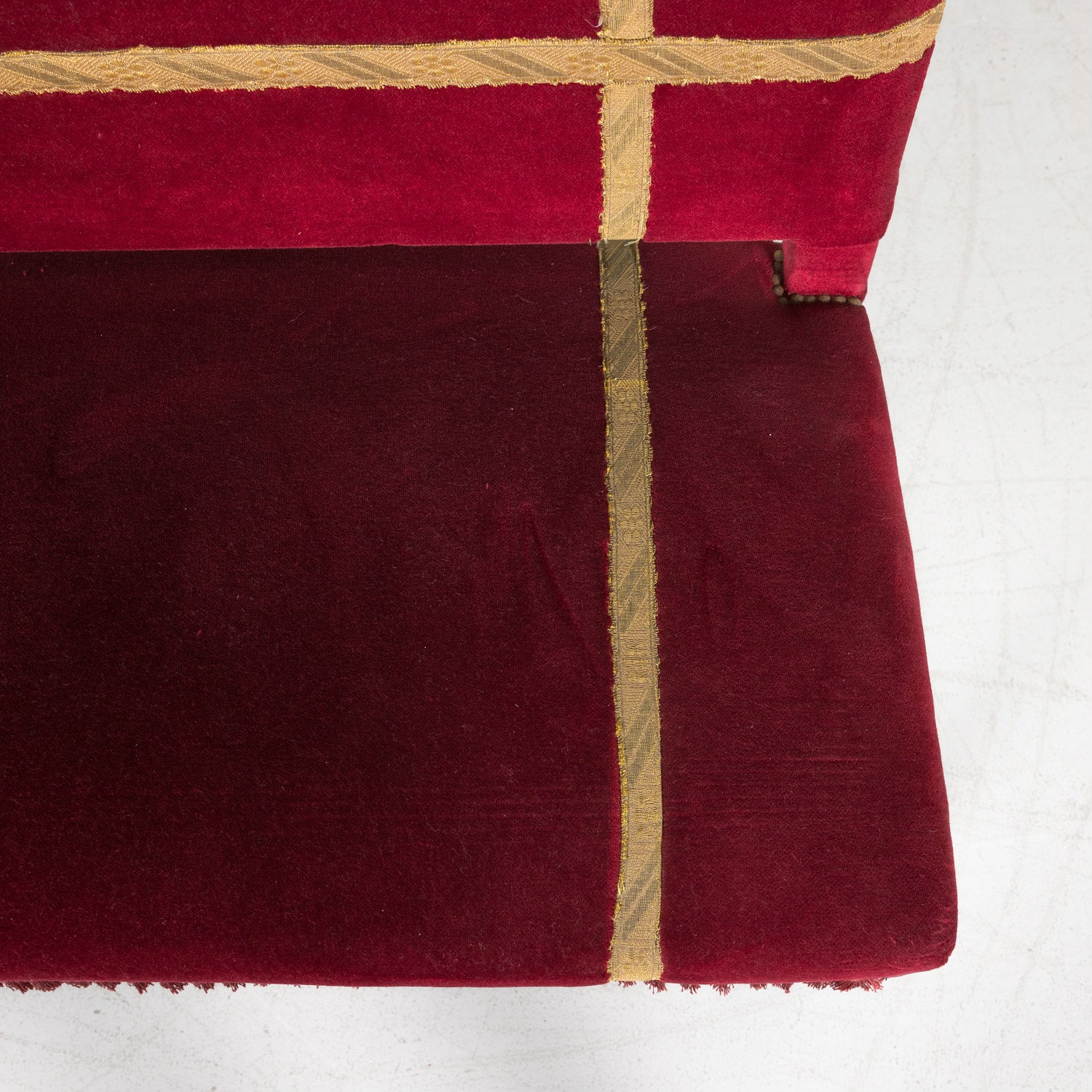 19th Century Louis XIV Style Hand Carved Walnut Upholstered Spanish Bench or Banquette