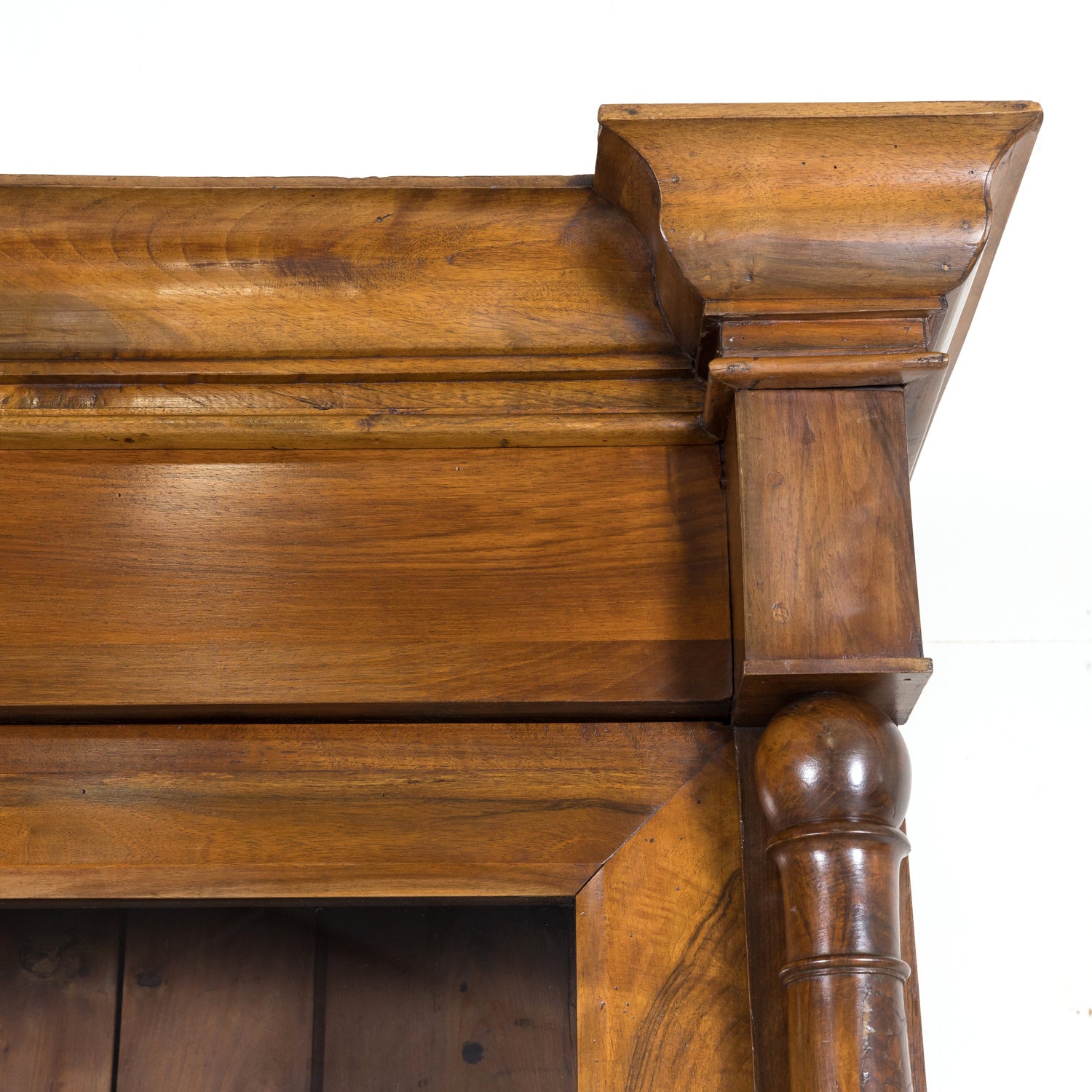 19th Century French Empire Style Solid Walnut Bibliotheque or Bookcase