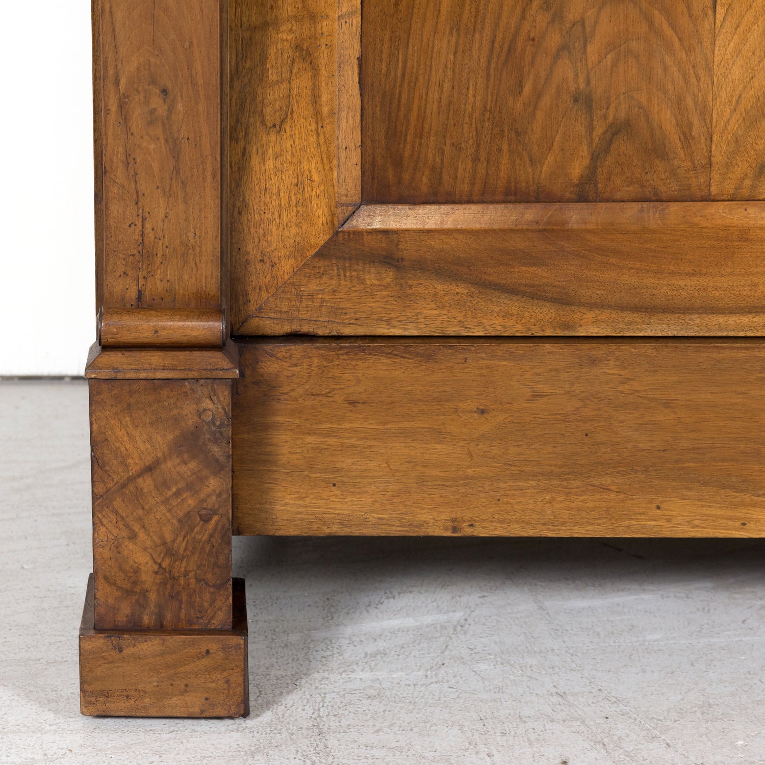 19th Century French Empire Style Solid Walnut Bibliotheque or Bookcase