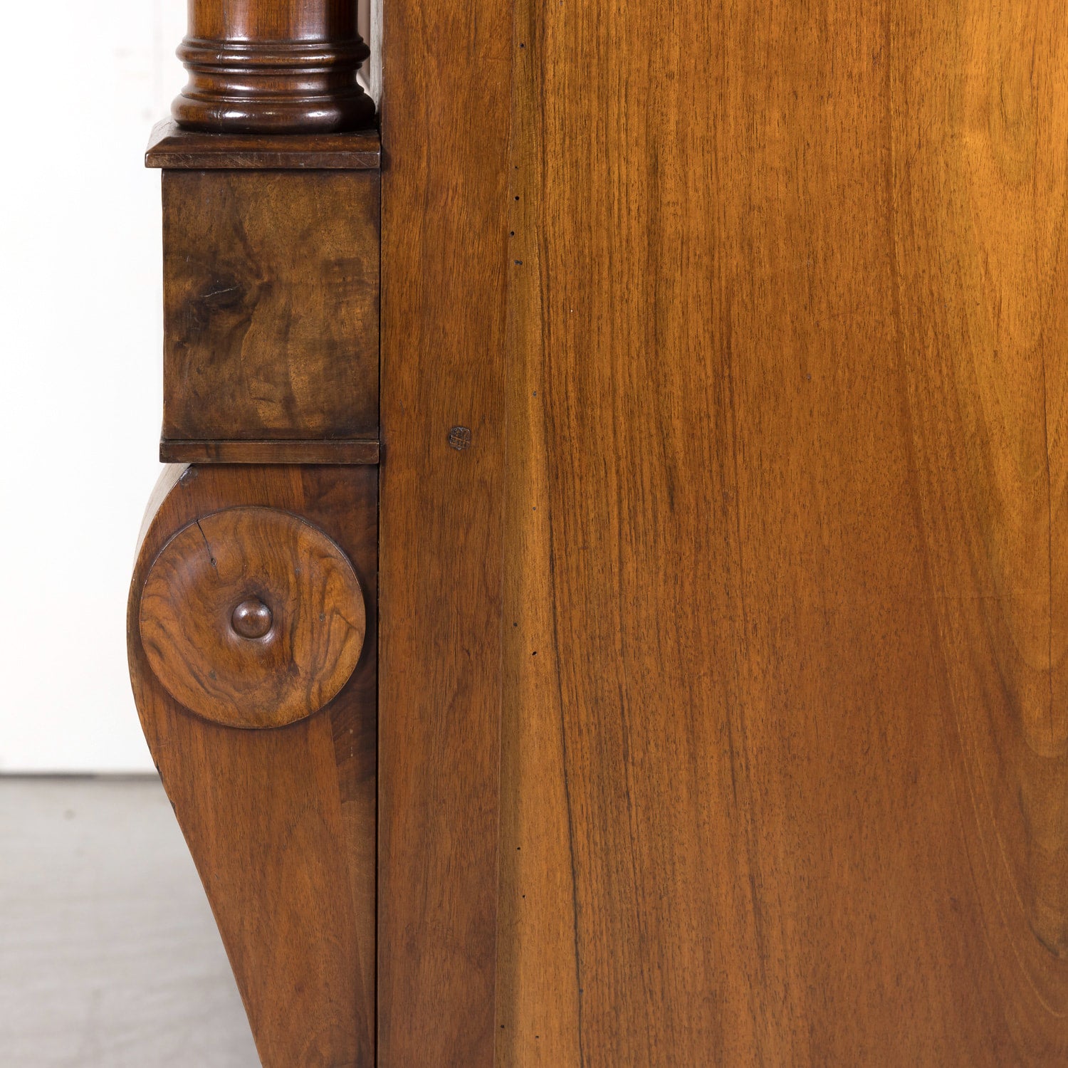 19th Century French Empire Style Solid Walnut Bibliotheque or Bookcase