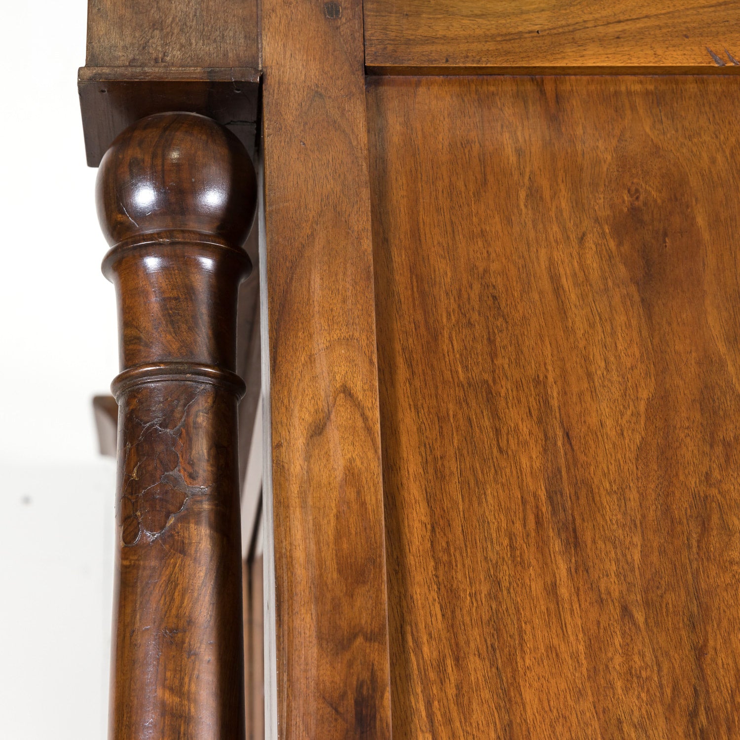 19th Century French Empire Style Solid Walnut Bibliotheque or Bookcase