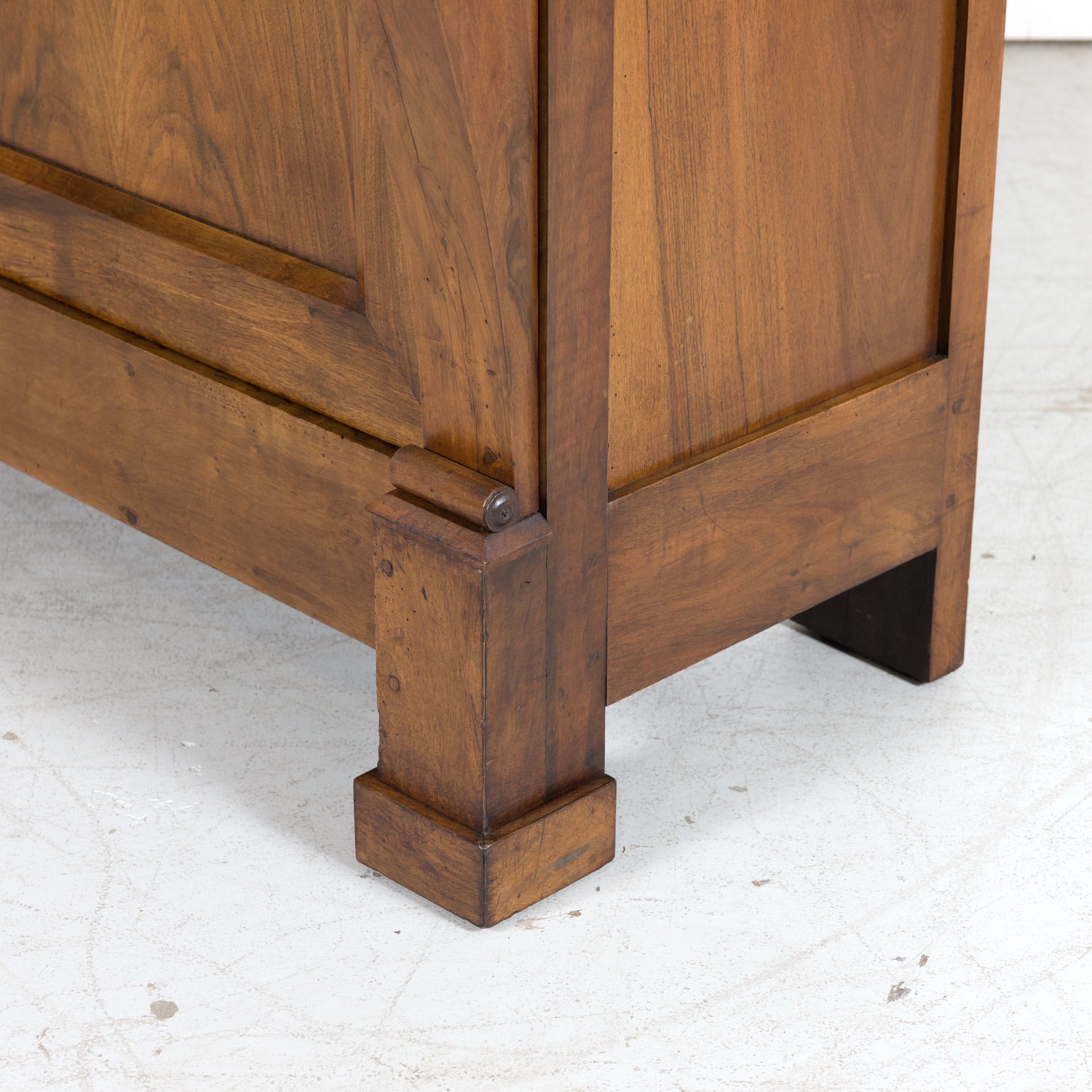 19th Century French Empire Style Solid Walnut Bibliotheque or Bookcase