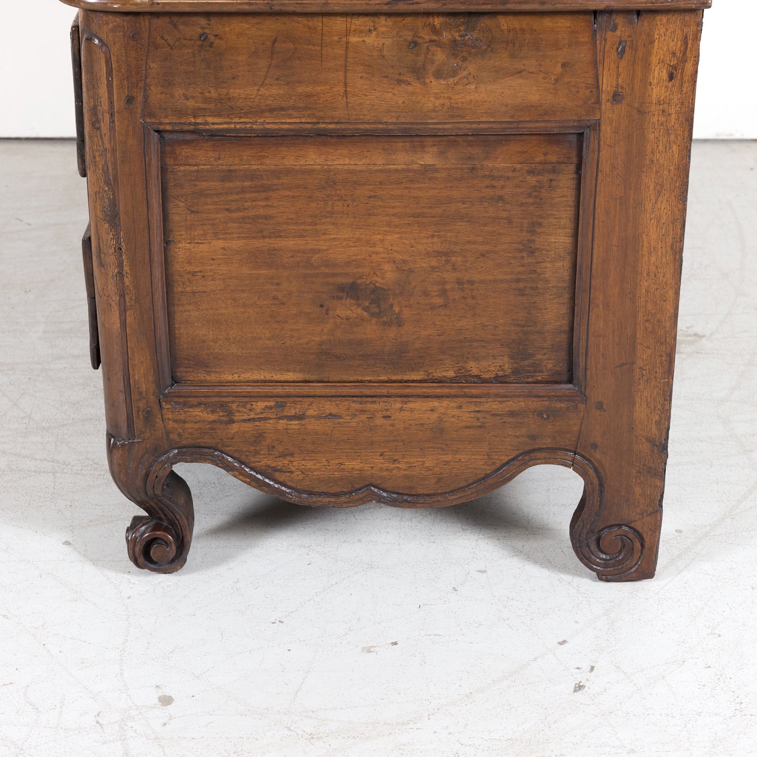 Rare 18th Century French Louis XV Period Carved Walnut Armoire Pantalonnier Deux Corps