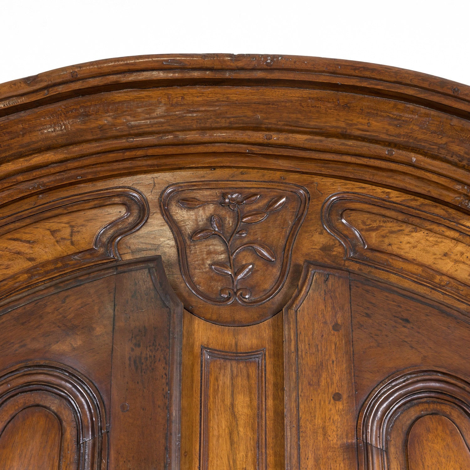 Rare 18th Century French Louis XV Period Carved Walnut Armoire Pantalonnier Deux Corps