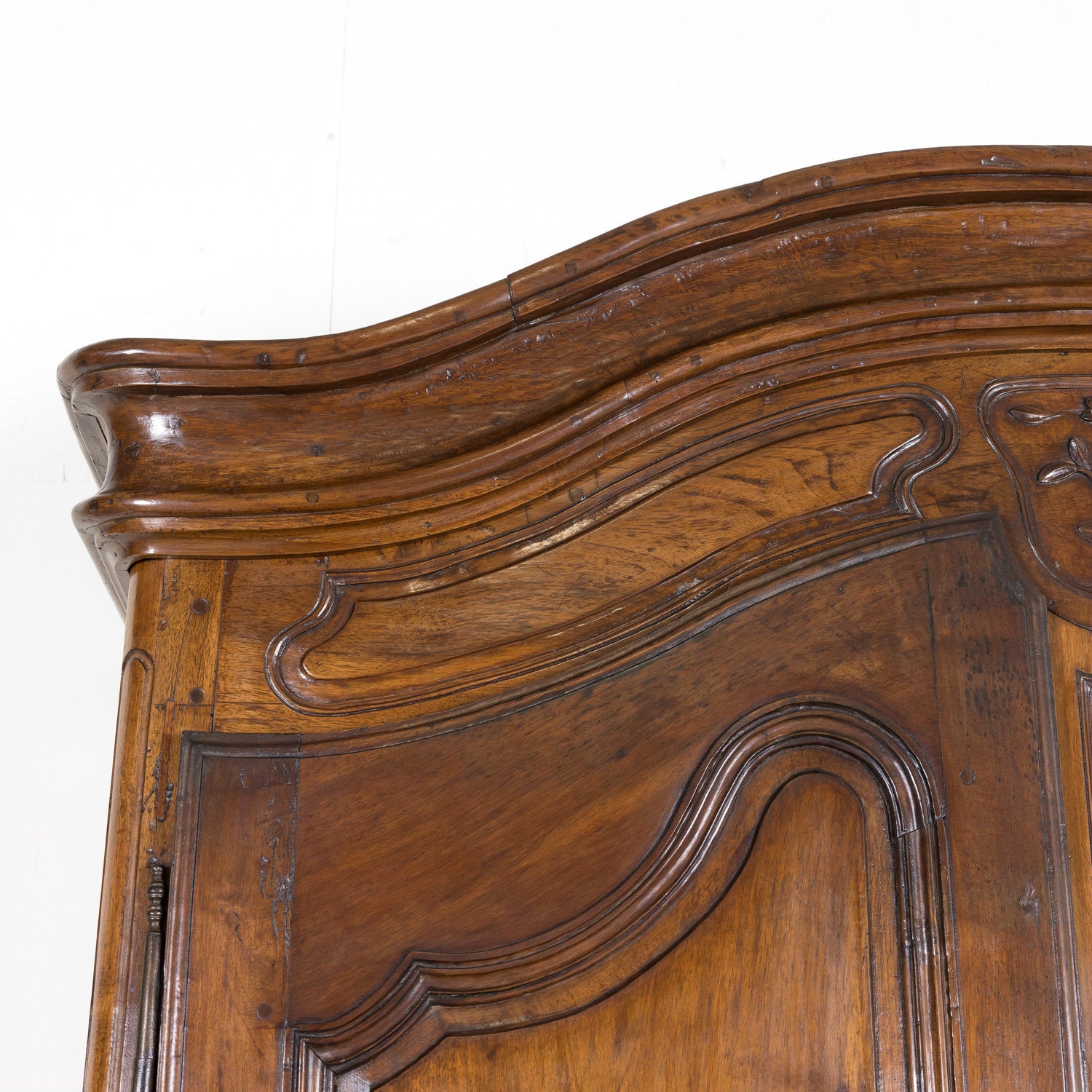 Rare 18th Century French Louis XV Period Carved Walnut Armoire Pantalonnier Deux Corps