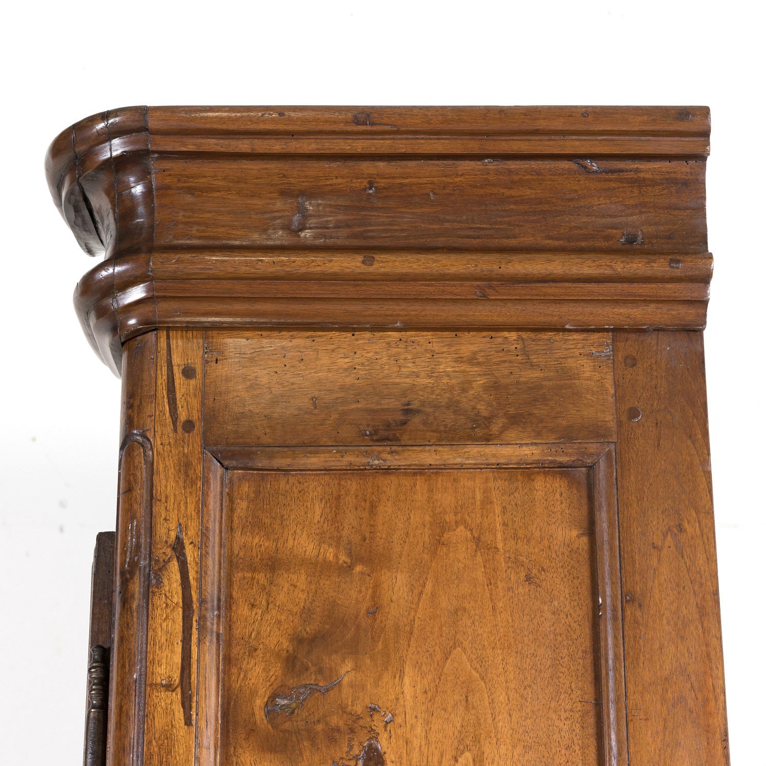 Rare 18th Century French Louis XV Period Carved Walnut Armoire Pantalonnier Deux Corps