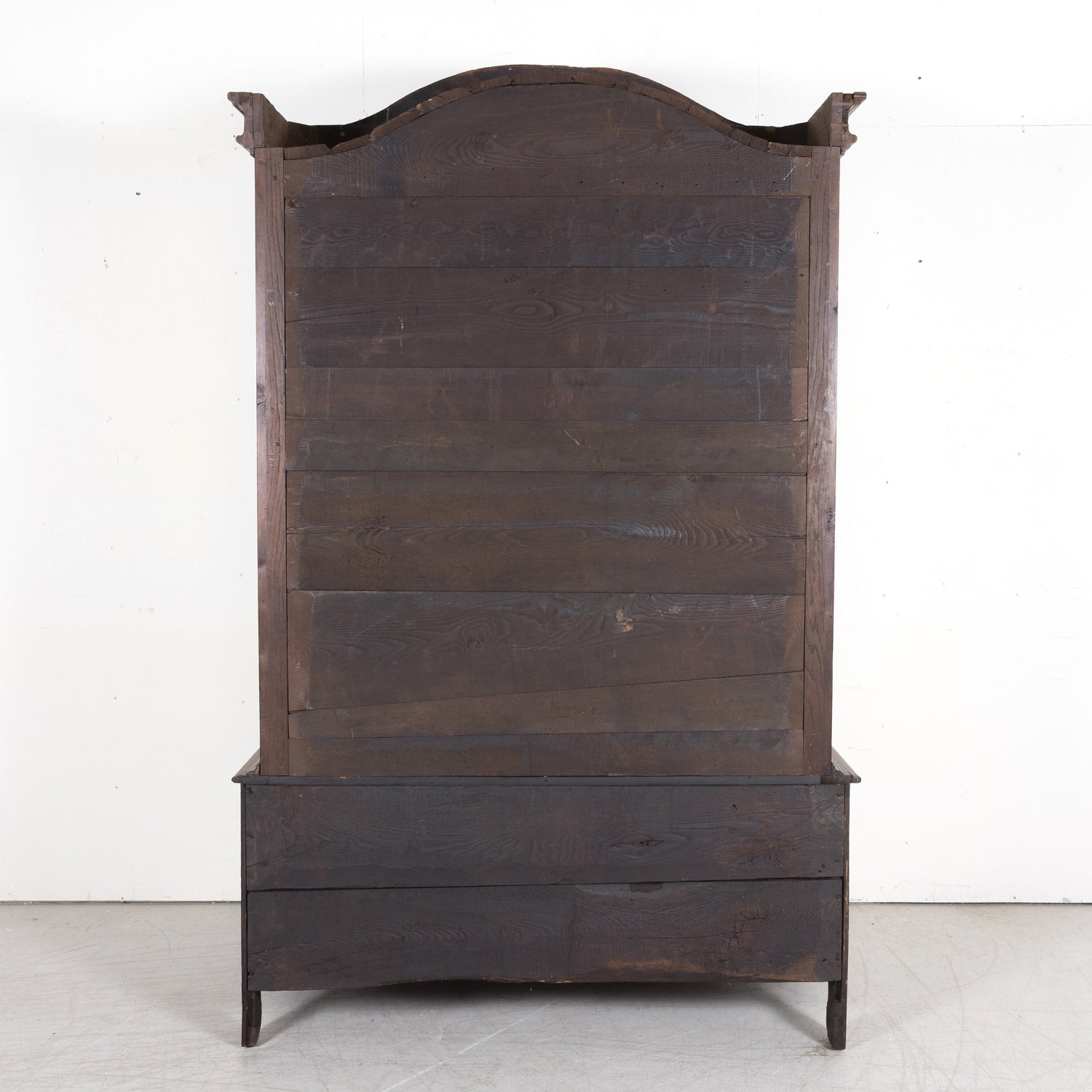 Rare 18th Century French Louis XV Period Carved Walnut Armoire Pantalonnier Deux Corps