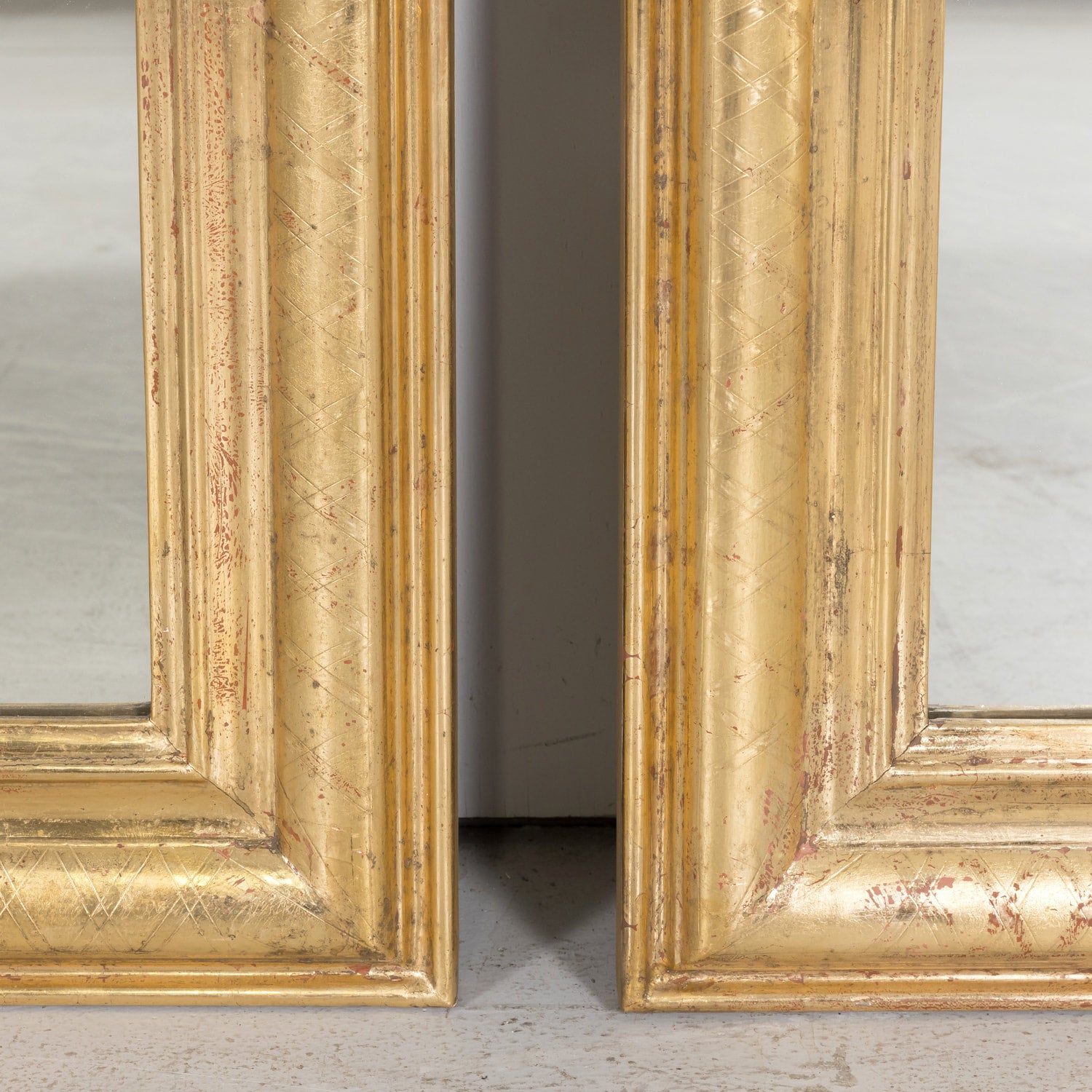 Large Pair of Antique French Louis Philippe Style Giltwood Mirrors