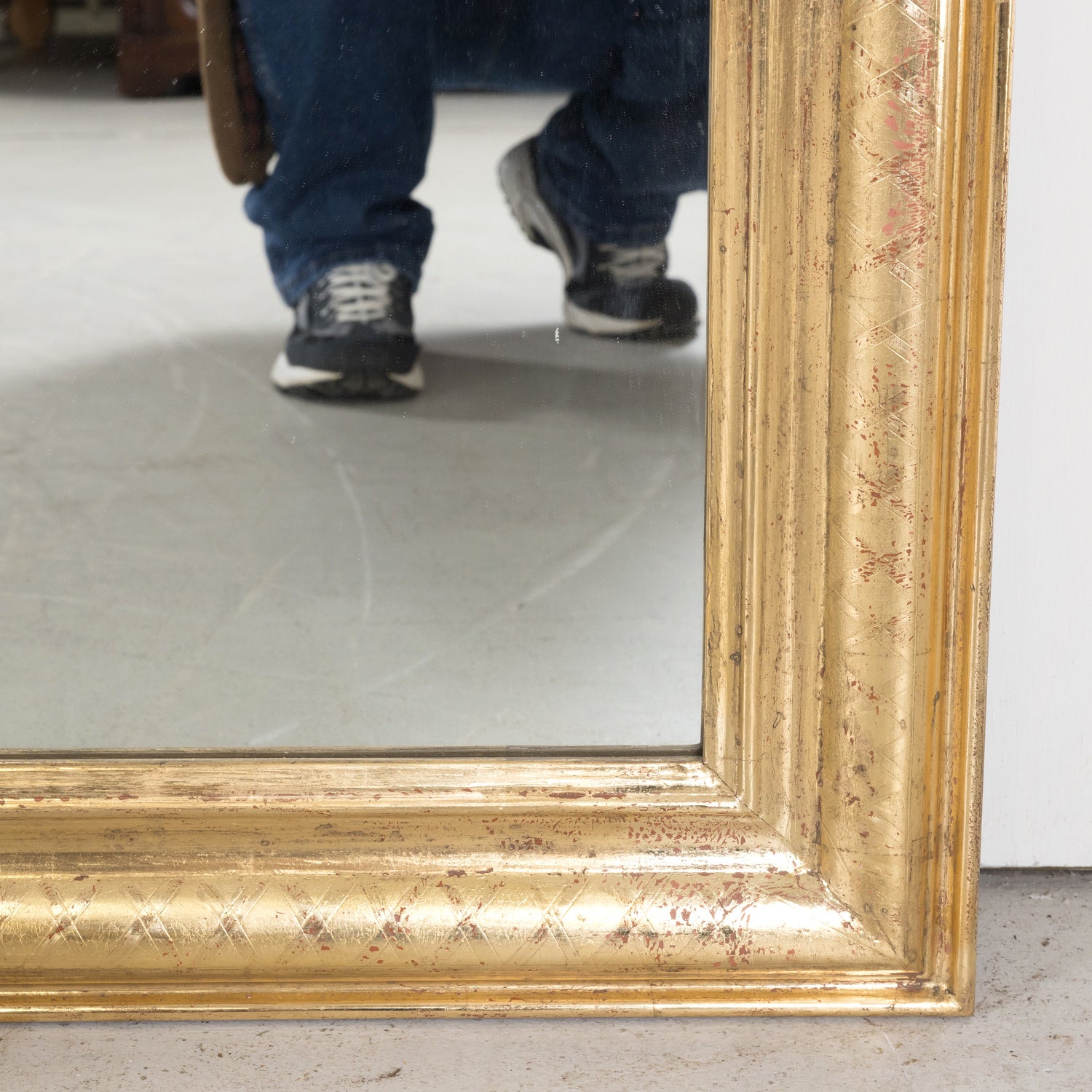 Large Pair of Antique French Louis Philippe Style Giltwood Mirrors