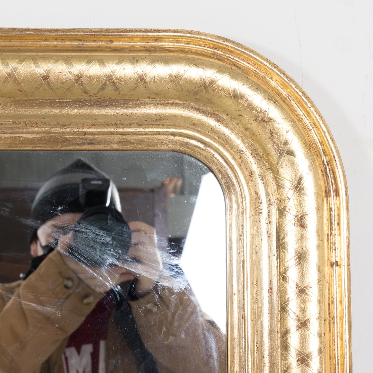 Large Pair of Antique French Louis Philippe Style Giltwood Mirrors