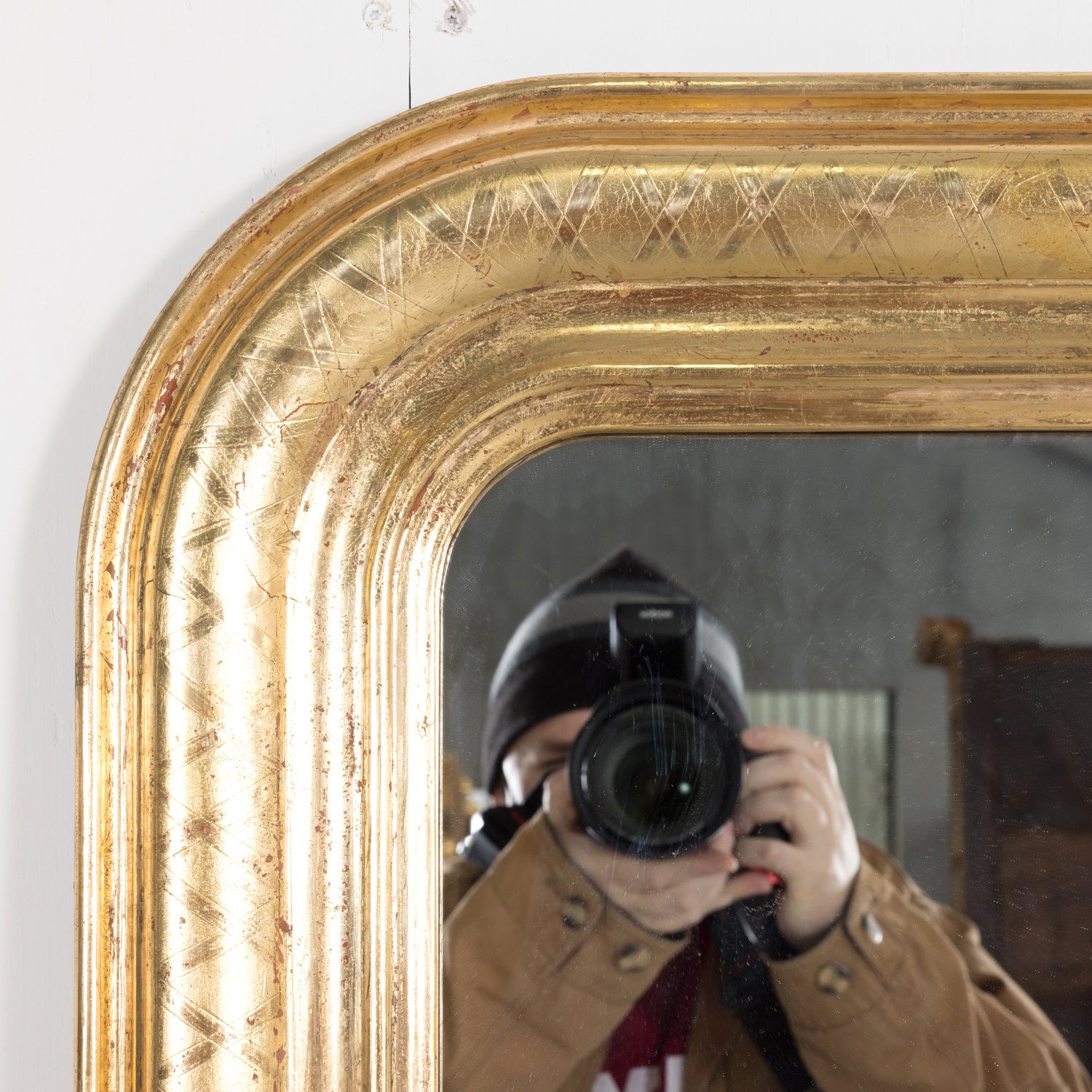 Large Pair of Antique French Louis Philippe Style Giltwood Mirrors