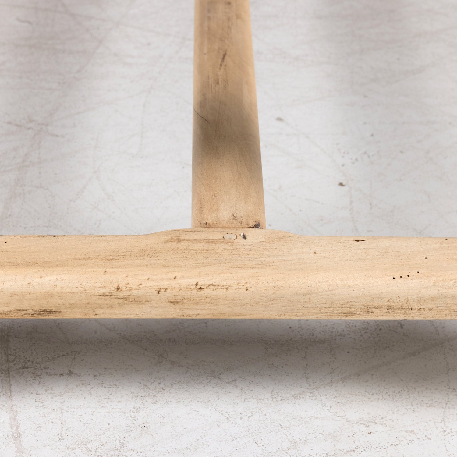 19th Century Bleached Walnut Farm Table with Parquet Top and Drawer