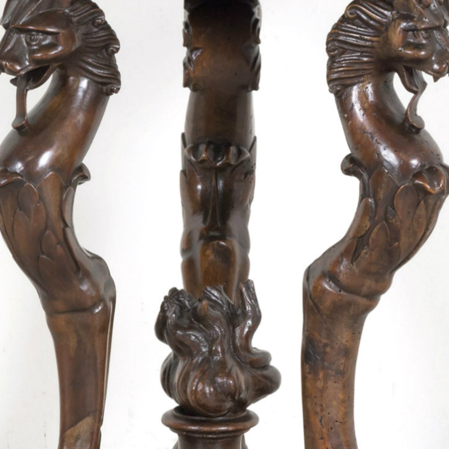 Early 19th Century French Restauration Period Carved Walnut Brazier Tripod Table on Casters