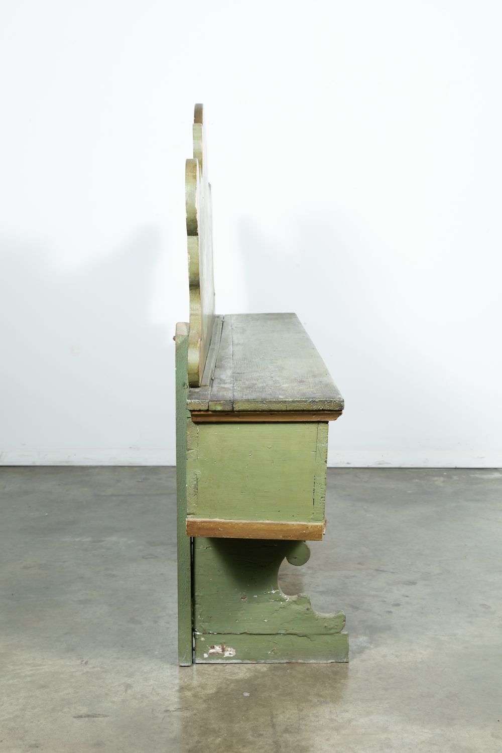 19th Century Italian Baroque Polychrome Cassapanca Wood Storage Hall Bench 