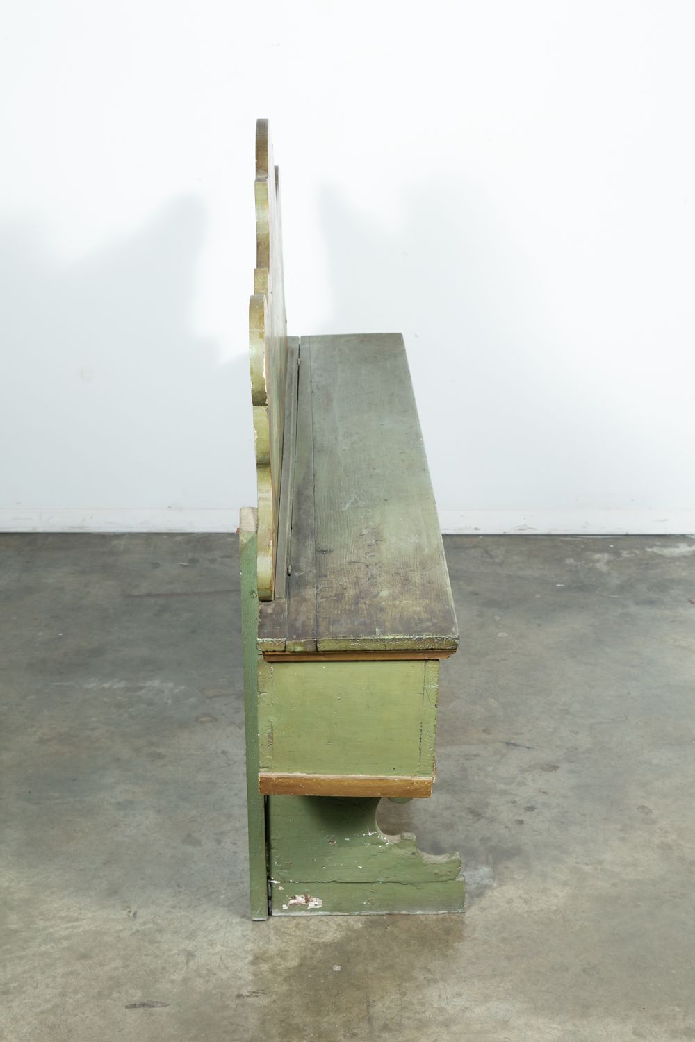 19th Century Italian Baroque Polychrome Cassapanca Wood Storage Hall Bench 