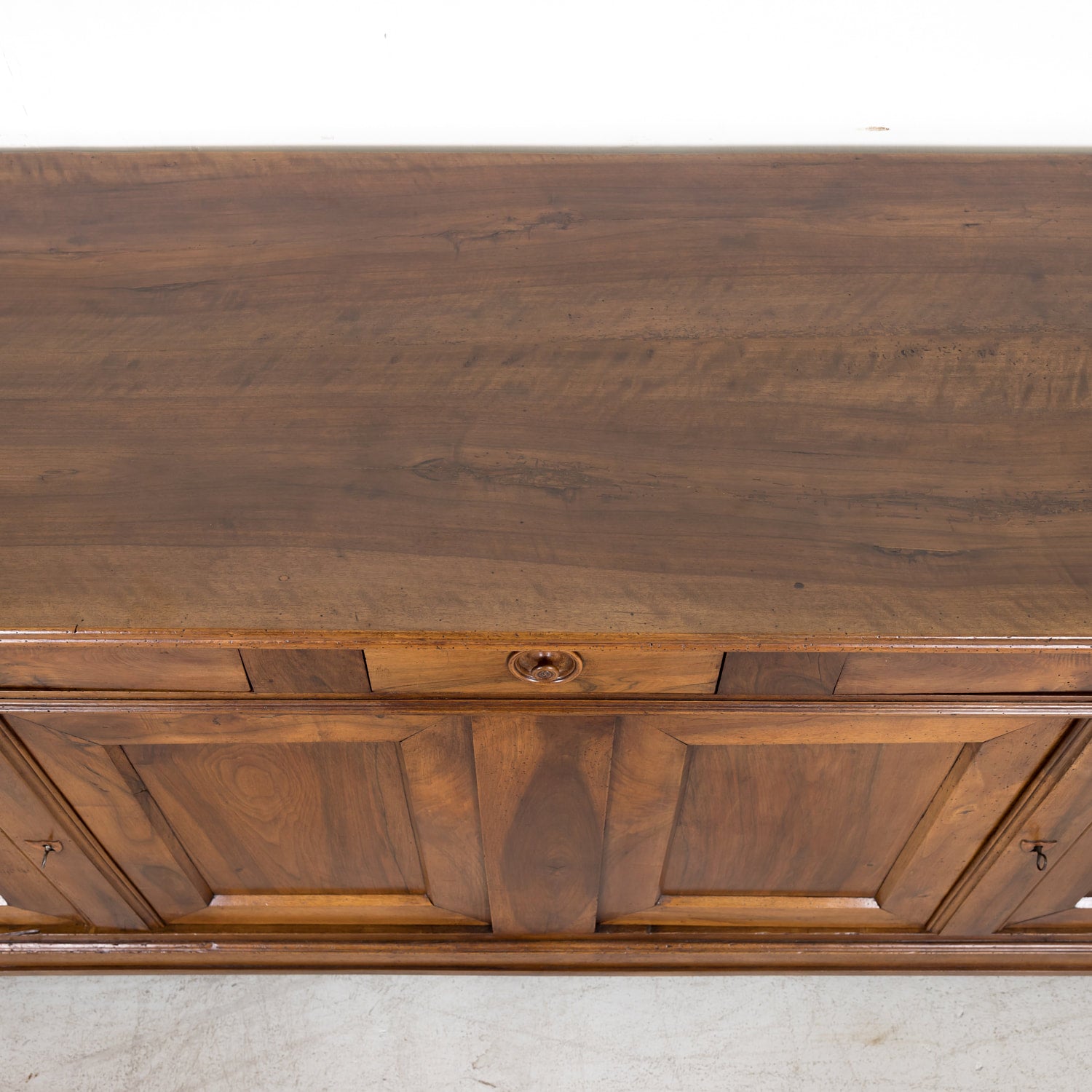 19th Century French Louis Philippe Period Four-Door Walnut Enfilade Buffet