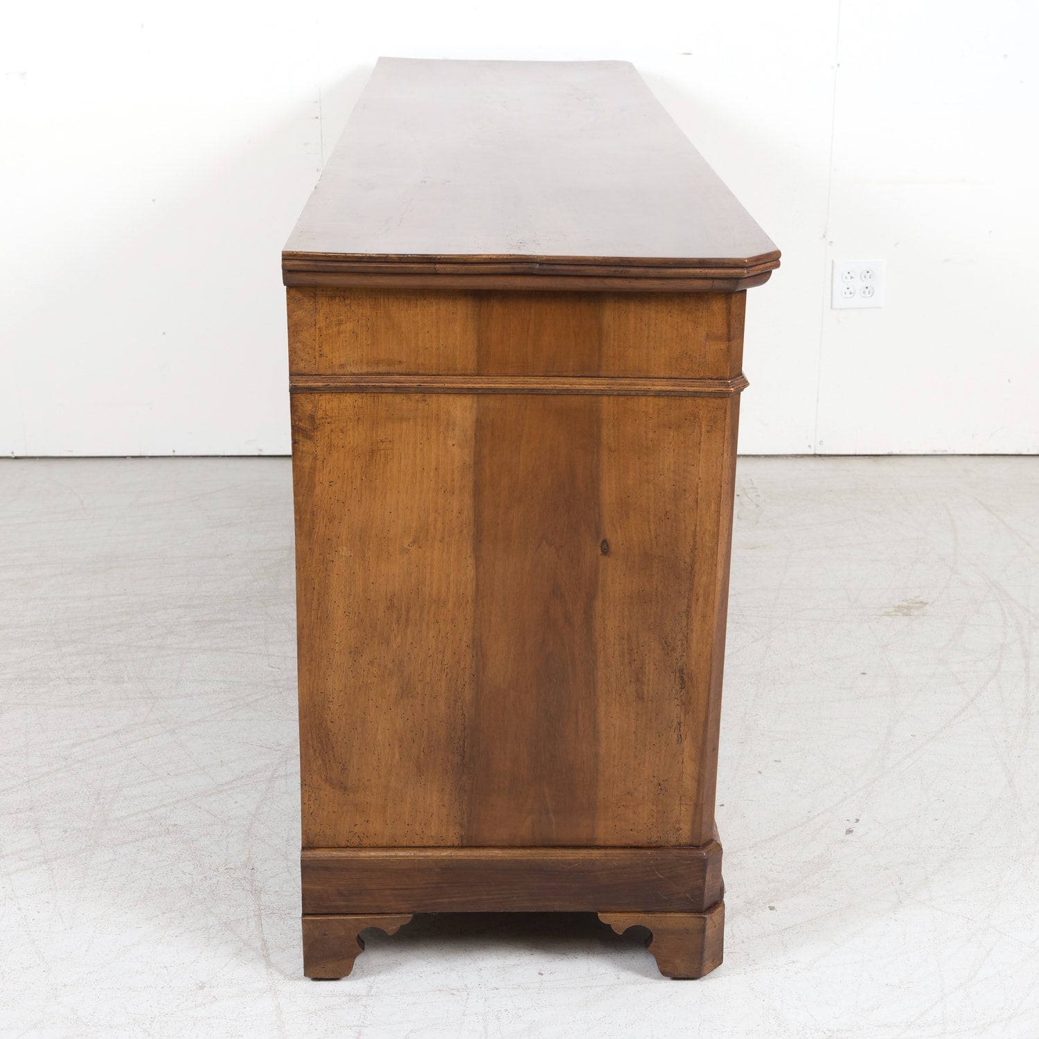 19th Century French Louis Philippe Period Four-Door Walnut Enfilade Buffet