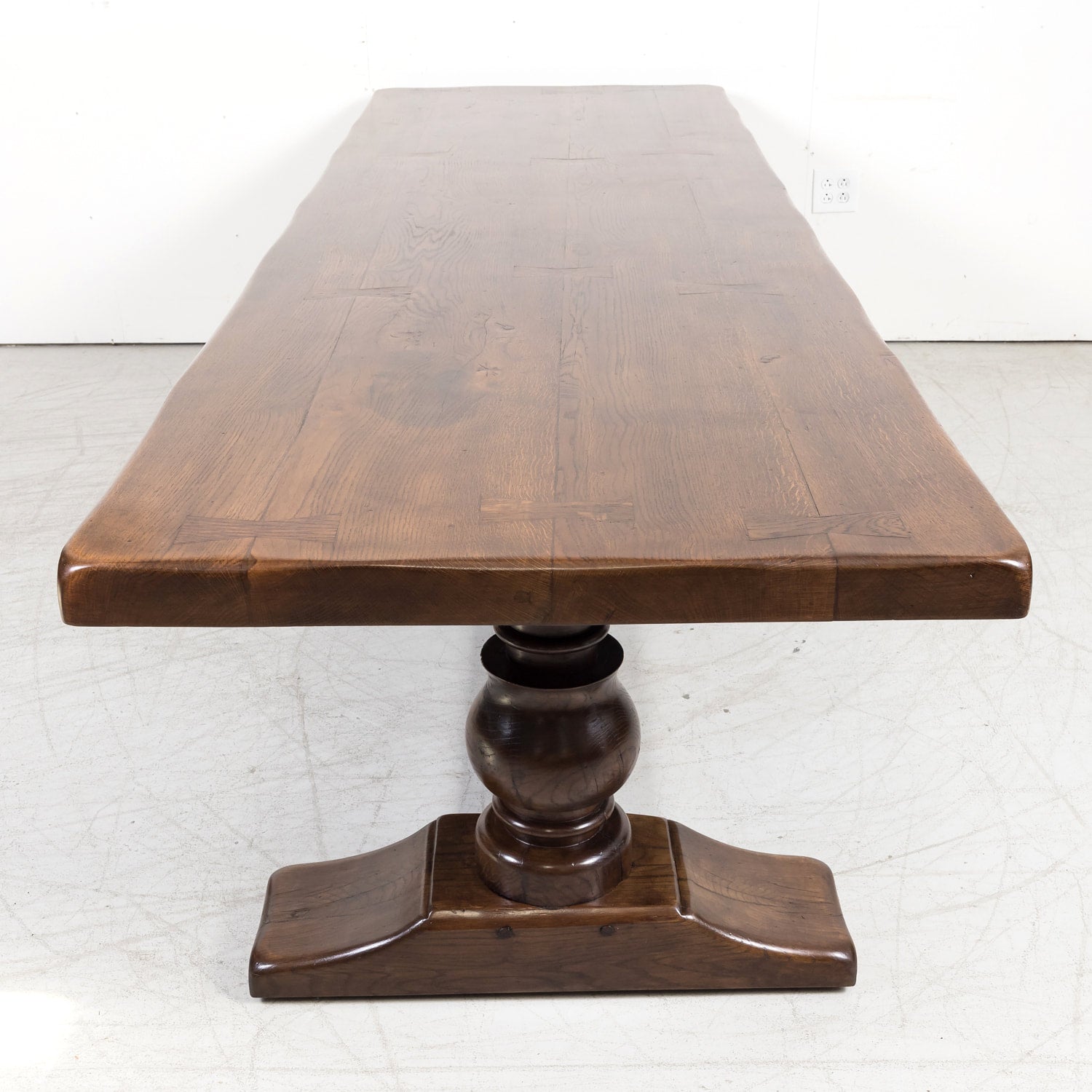19th Century French Oak Monastery Trestle Table from Normandy