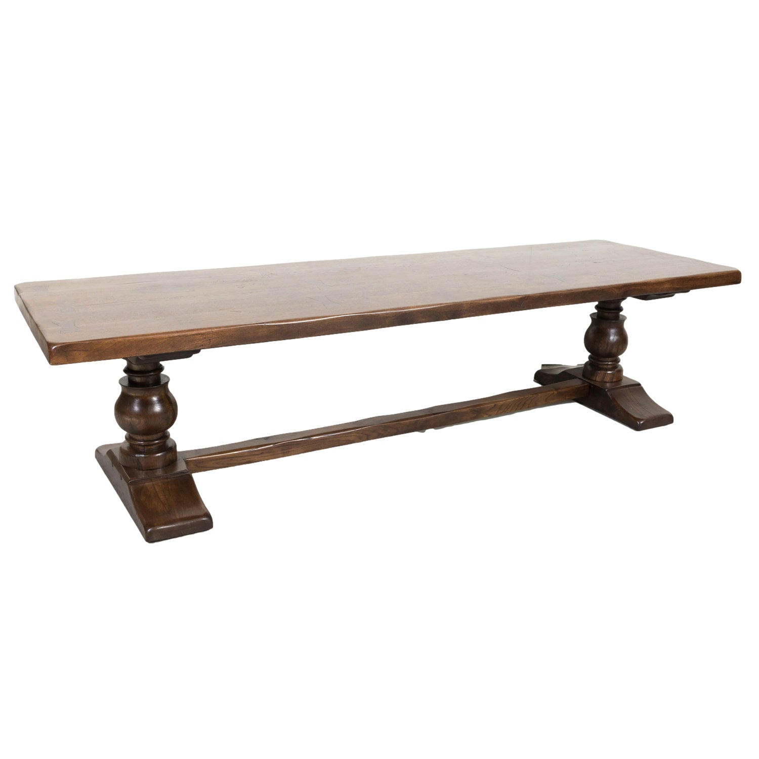 19th Century French Oak Monastery Trestle Table from Normandy