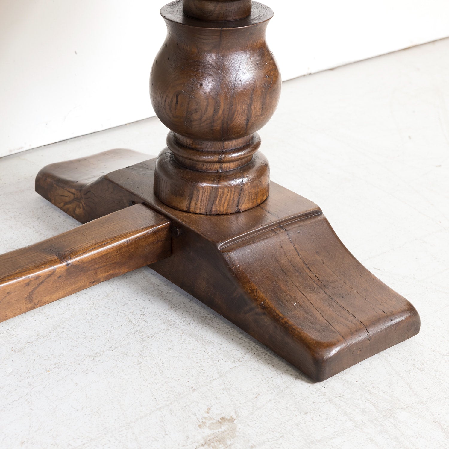 19th Century French Oak Monastery Trestle Table from Normandy