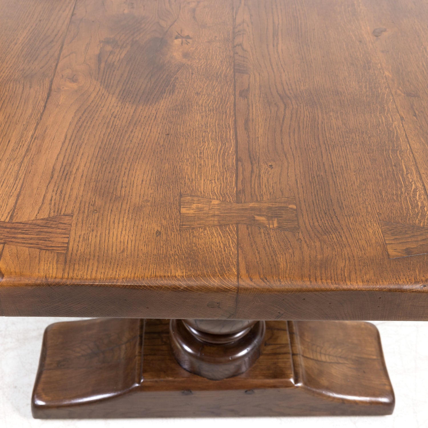 19th Century French Oak Monastery Trestle Table from Normandy