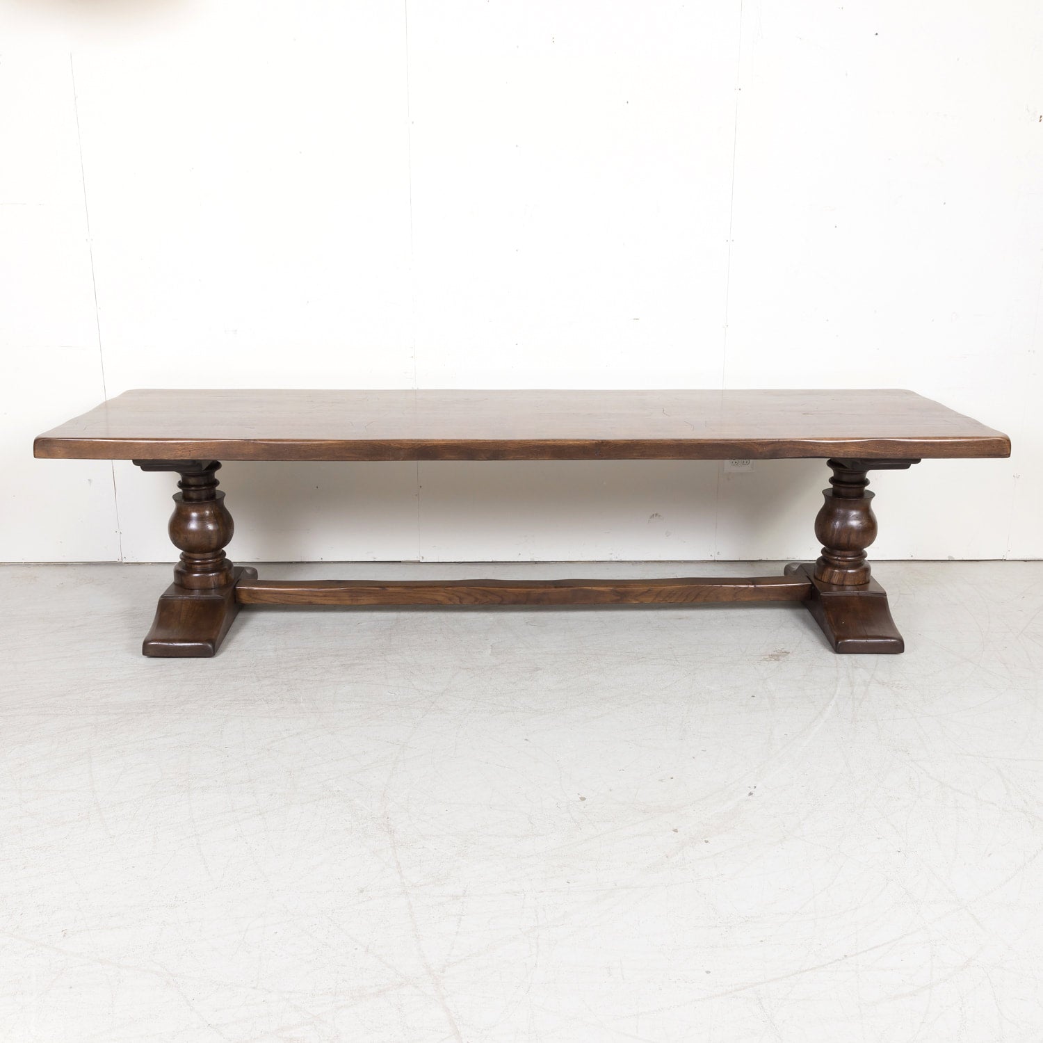 19th Century French Oak Monastery Trestle Table from Normandy