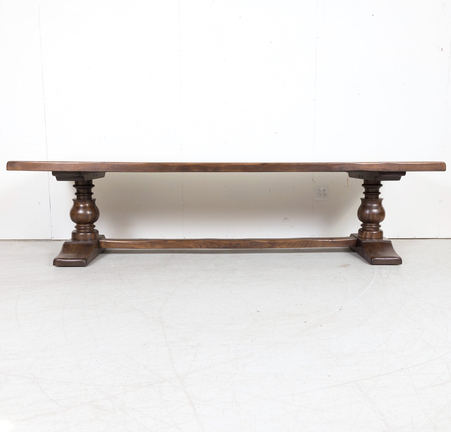 19th Century French Oak Monastery Trestle Table from Normandy