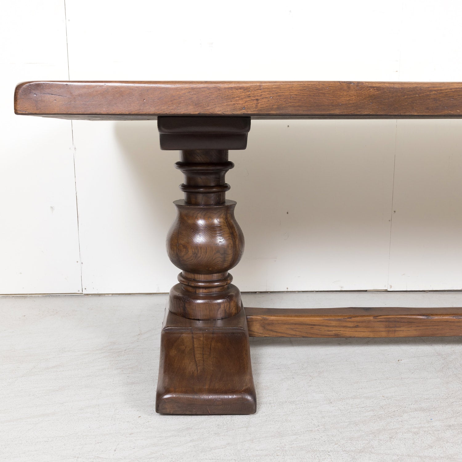19th Century French Oak Monastery Trestle Table from Normandy