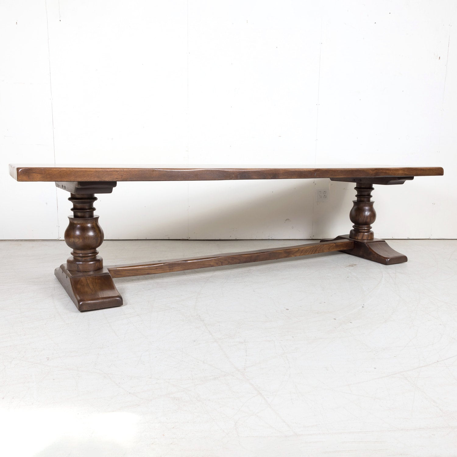 19th Century French Oak Monastery Trestle Table from Normandy