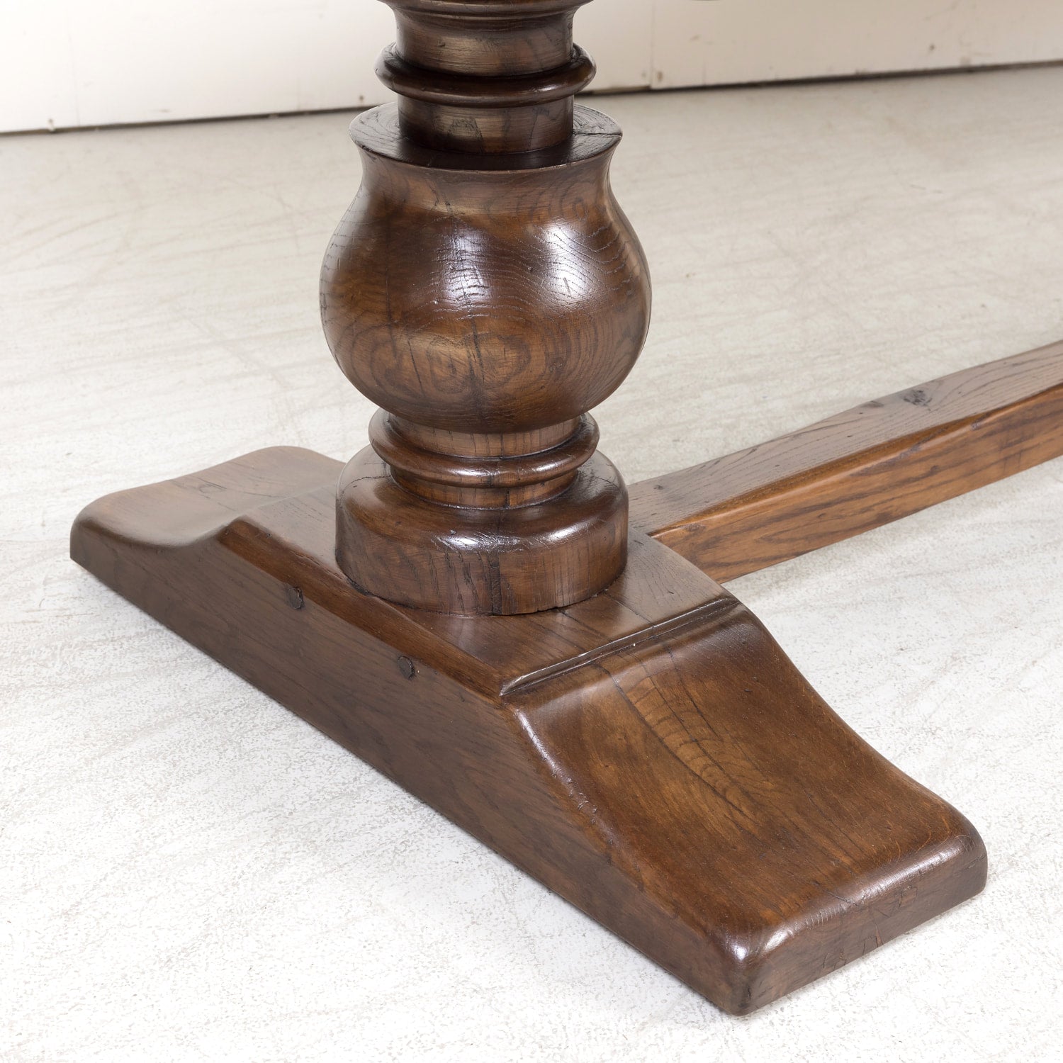 19th Century French Oak Monastery Trestle Table from Normandy