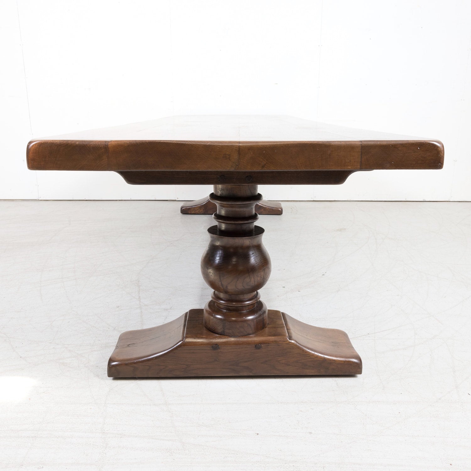 19th Century French Oak Monastery Trestle Table from Normandy