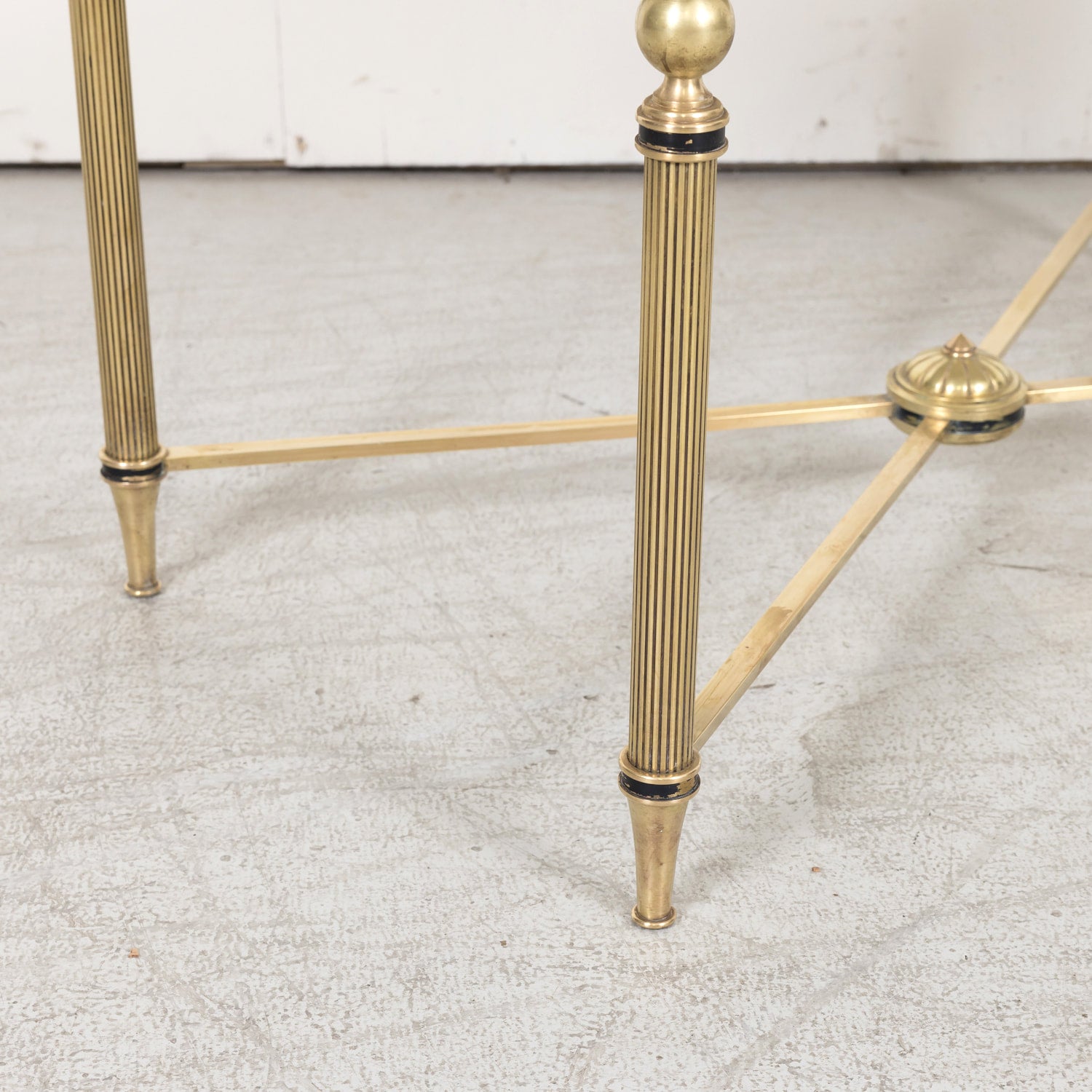 Maison Jansen Louis XVI Style Brass and Carrara Marble Top Coffee Table